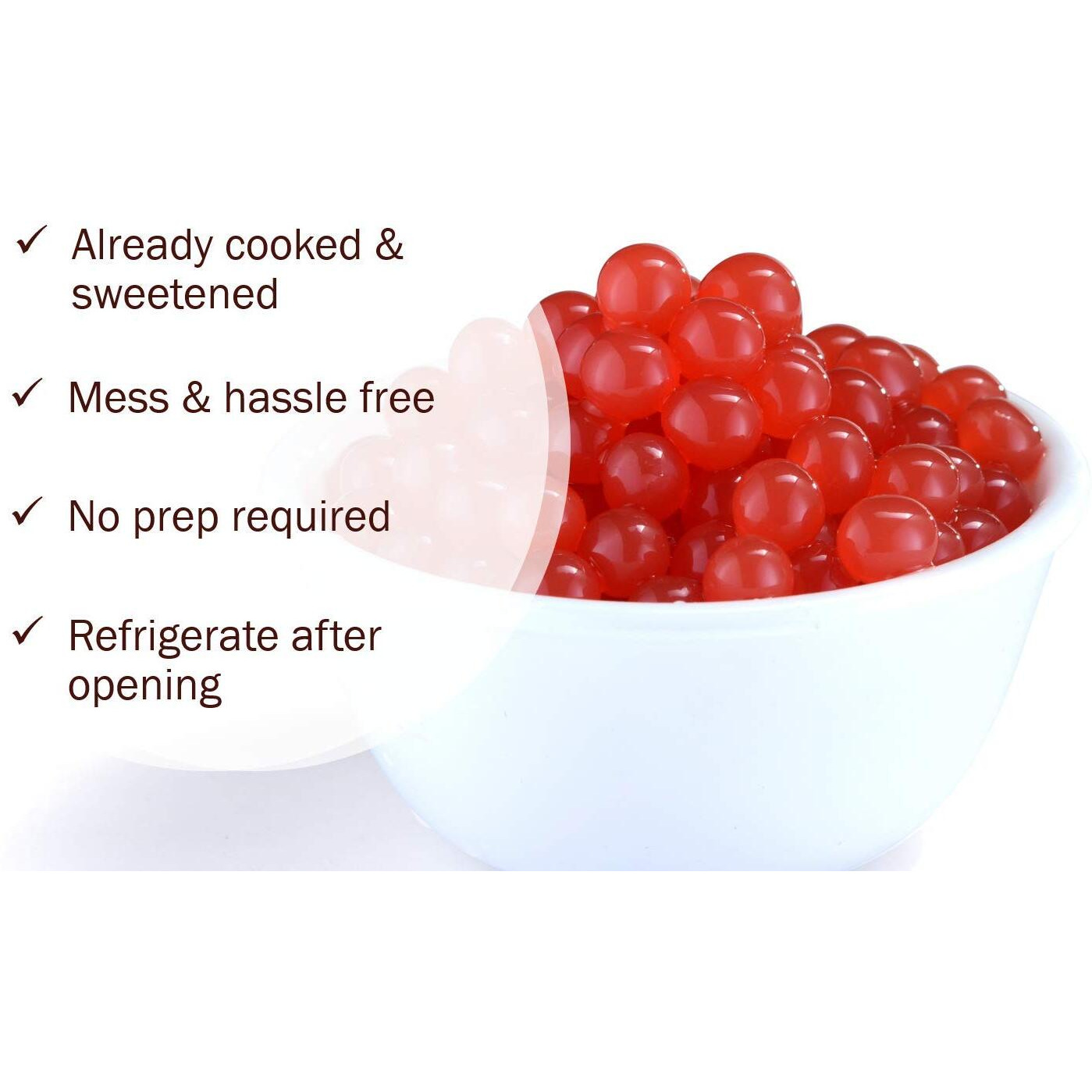 Strawberry Boba Pearls, Strawberry Popping Boba Bursting Boba, Strawberry Bubble Tapioca Pearls For Bubble Tea 1 Pound (Strawberry, 1 Lb Pack Of 1)