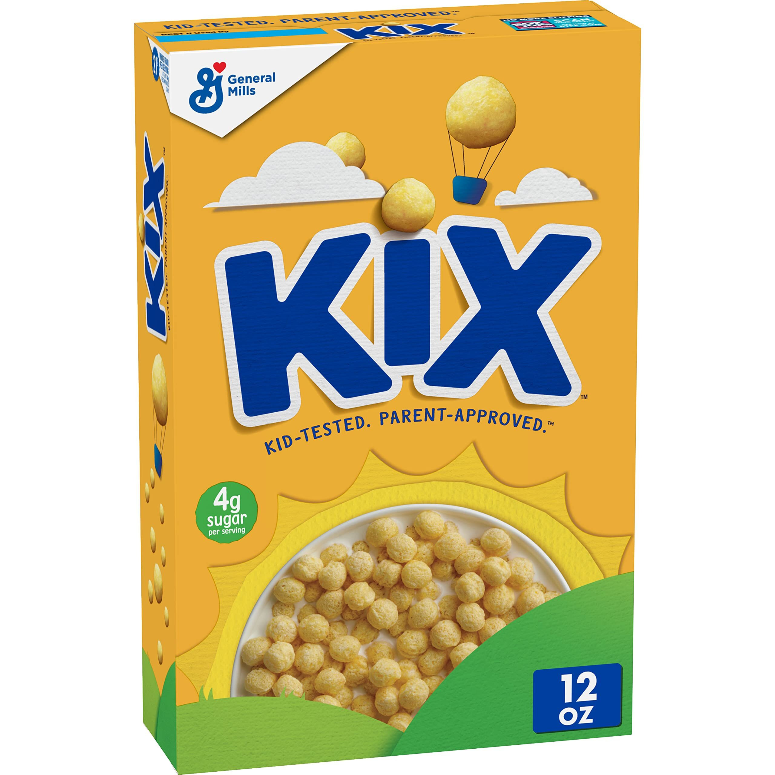 Kix Whole Grain Breakfast Cereal, Crispy Corn Cereal Puffs, 12 Oz