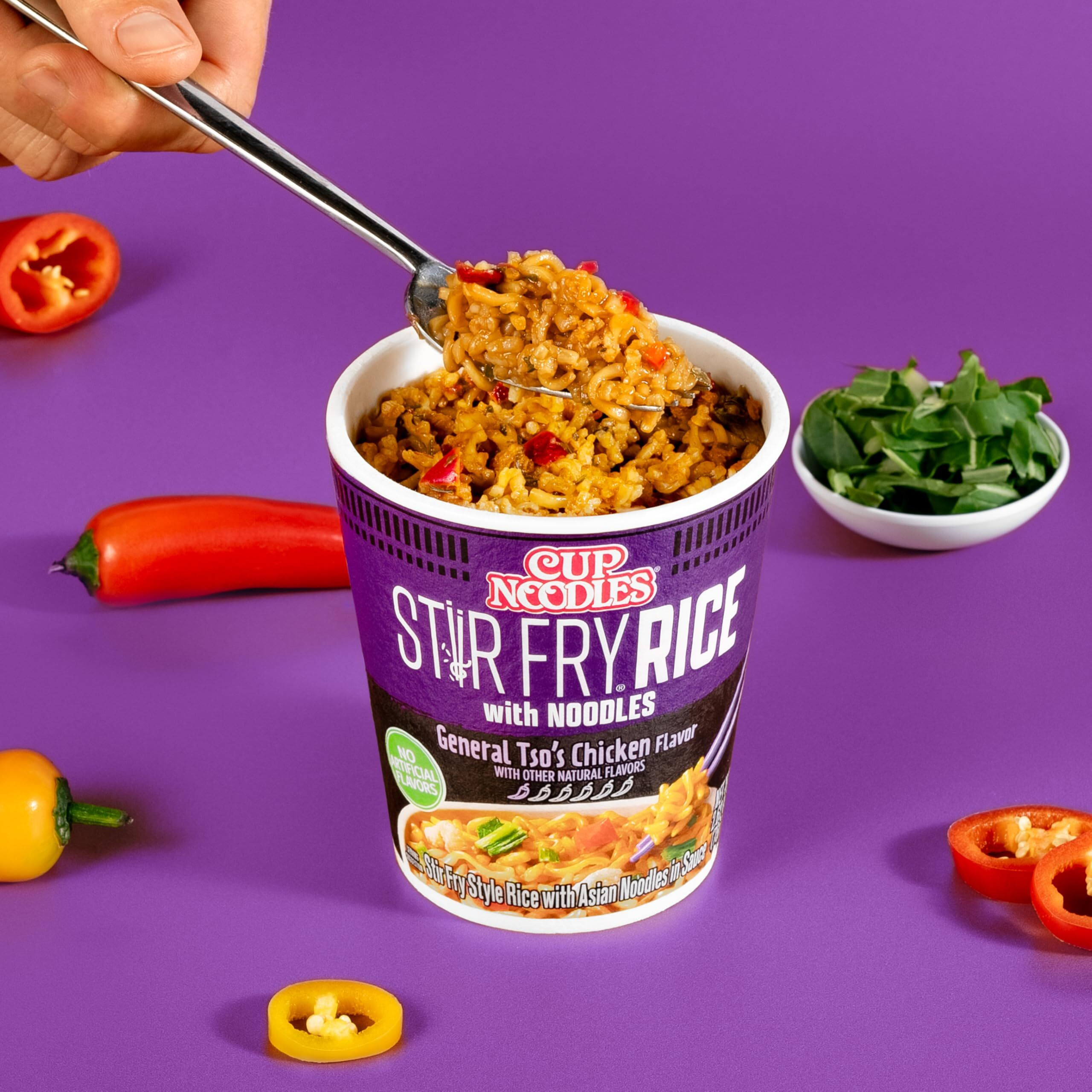 Nissin Cup Noodles Stir Fry Rice With Noodles, General Tso's Chicken, 2.68 Ounce (Pack Of 6)