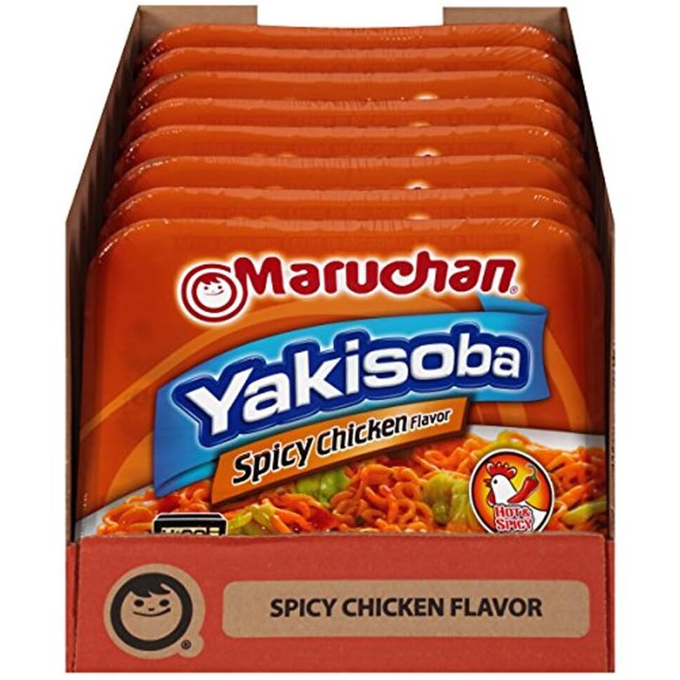 Maruchan Yakisoba Spicy Chicken Flavor, 4.11 Oz, Pack Of 8, (4178990743)