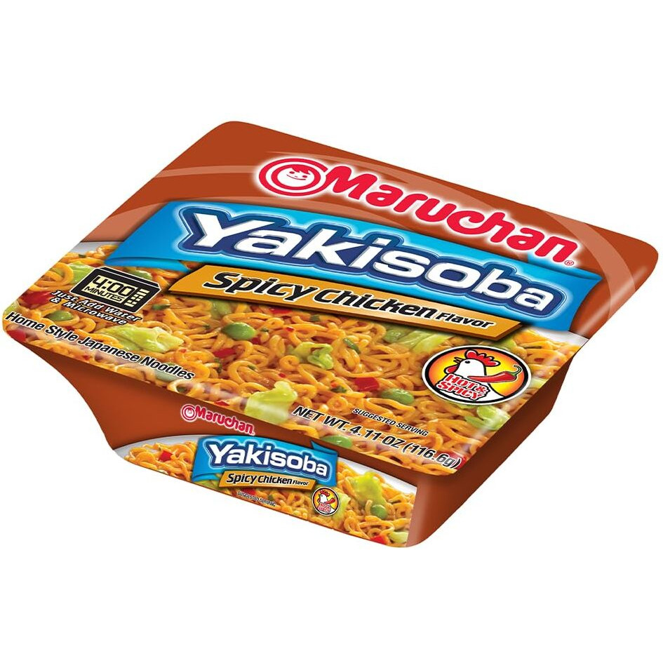 Maruchan Yakisoba Spicy Chicken Flavor, 4.11 Oz, Pack Of 8, (4178990743)