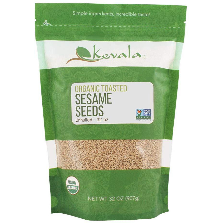 Kevala Organic Toasted Sesame Seeds, 2 Pound, Unhulled