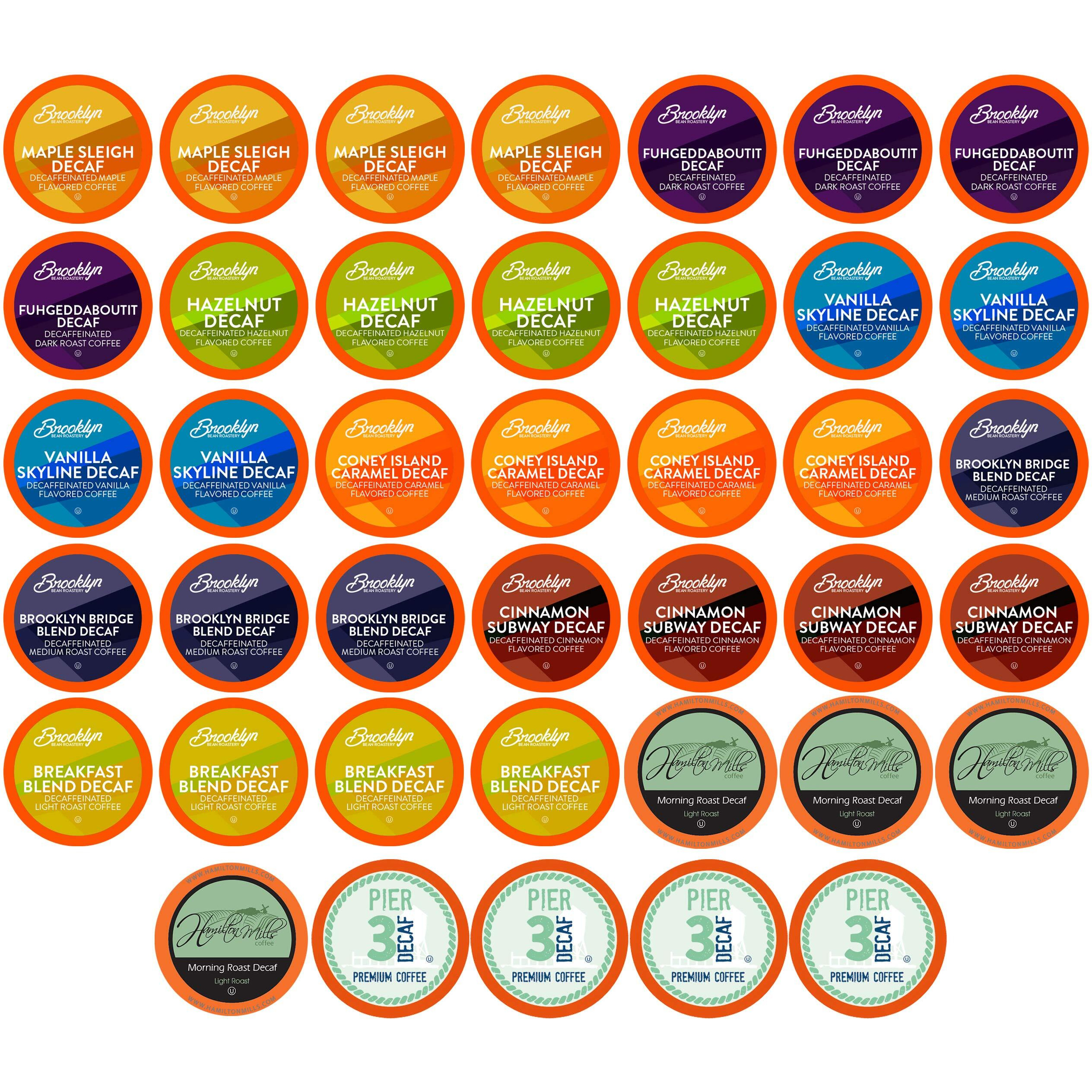 Two Rivers Coffee Decaf Coffee, Regular And Flavored Decaffeinated Pods Compatible With K Cup Brewers Including 2.0, 40 Count