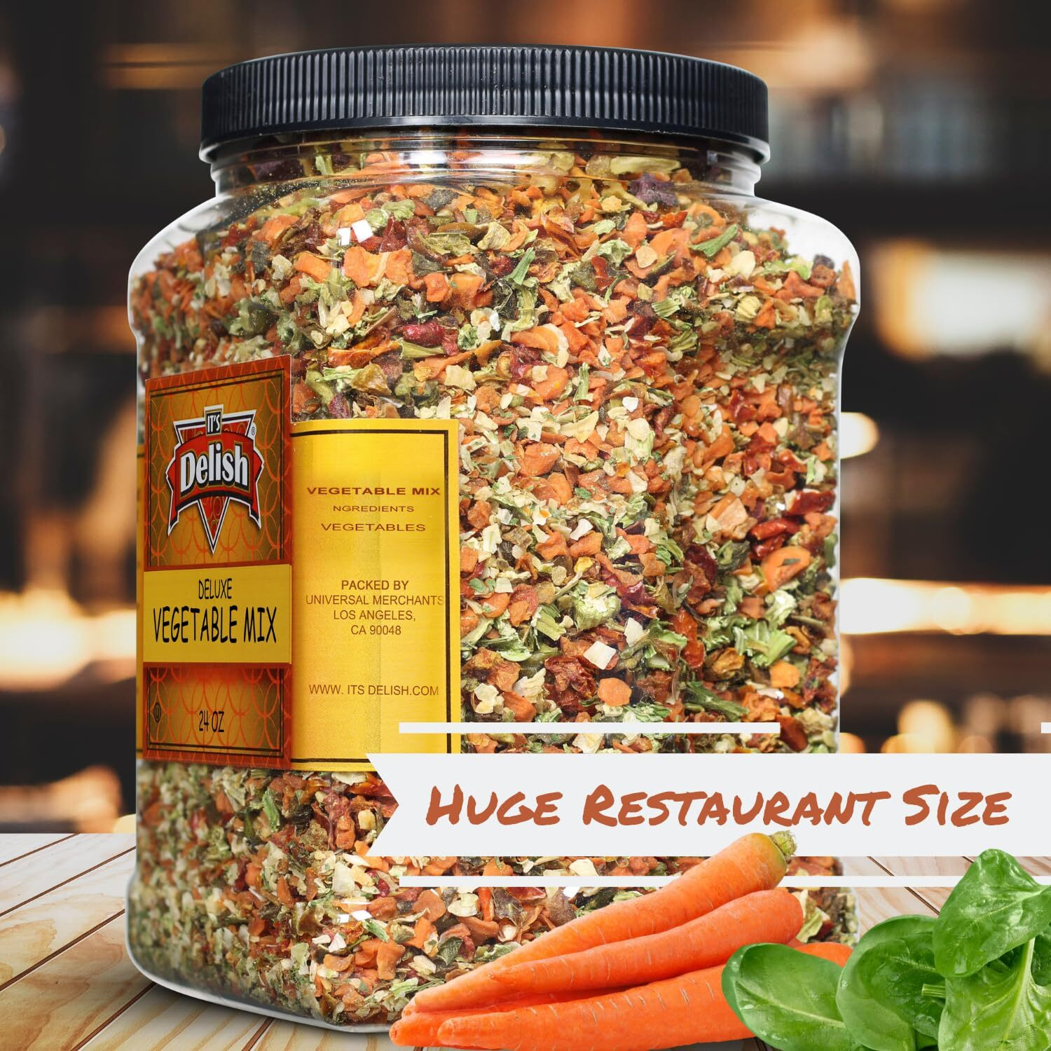 Deluxe Dried Vegetable Soup Mix By Its Delish, 24 Oz (1.5 Lb) Jumbo Container Of Dehydrated Vegetables