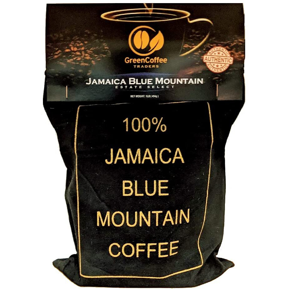 Green Coffee Traders 1Lb. 100% Jamaica Jamaican Blue Mountain Roasted Coffee - City Roast, 1Lb Bag