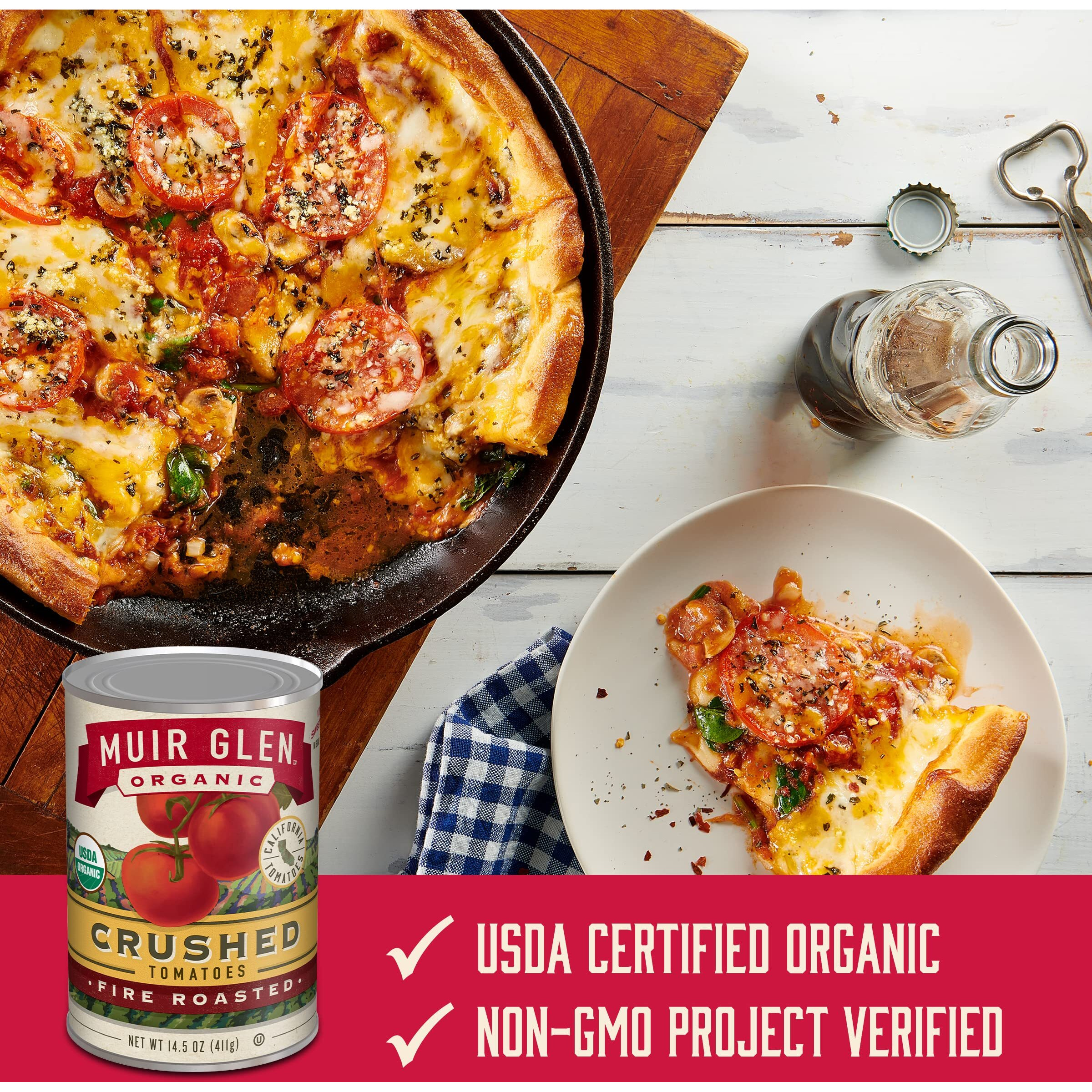 Muir Glen Organic Crushed Fire Roasted Canned Tomatoes, 14.5 Oz. (Pack Of 12)
