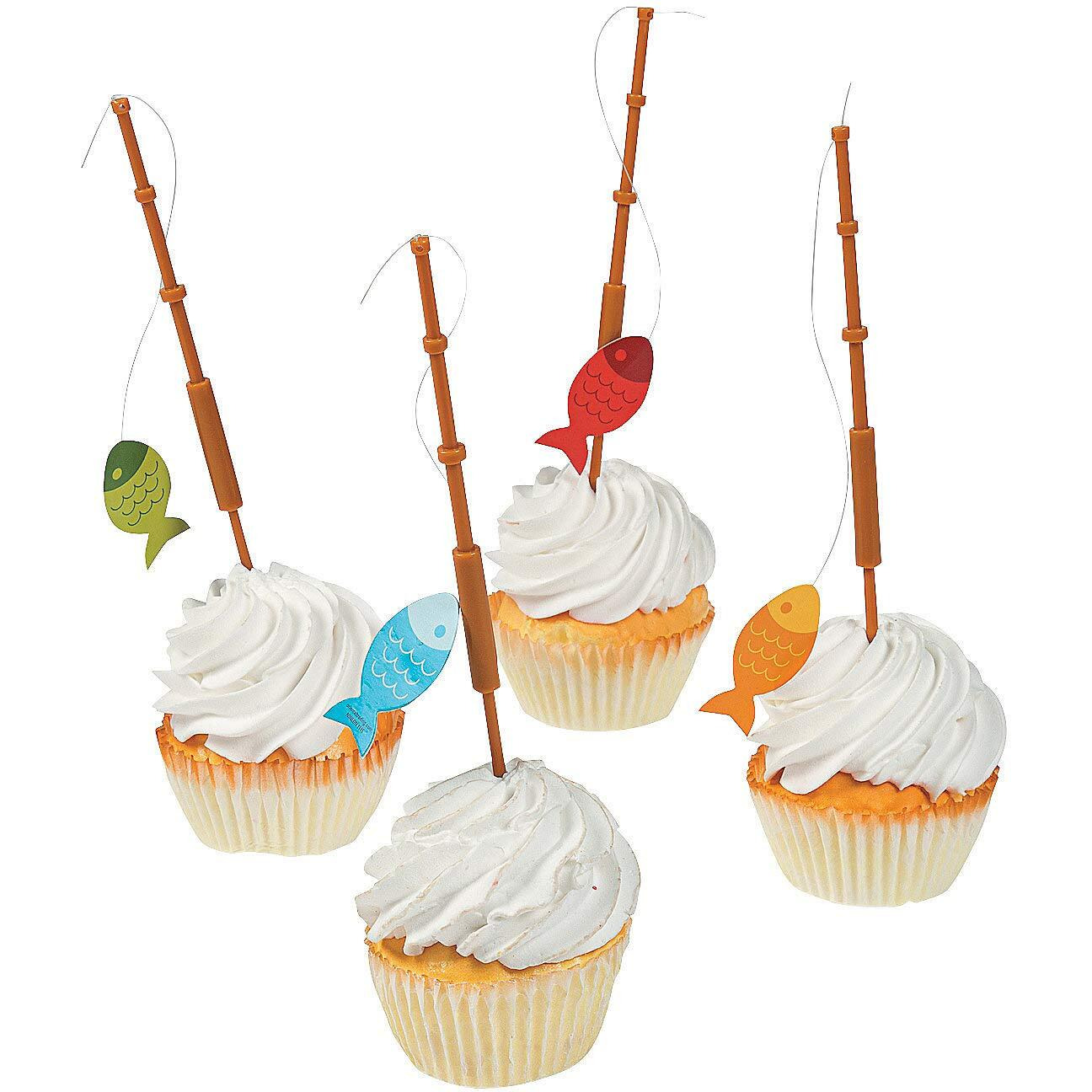 Little Fisherman Fishing Pole Picks (Set Of 25) Party Supplies