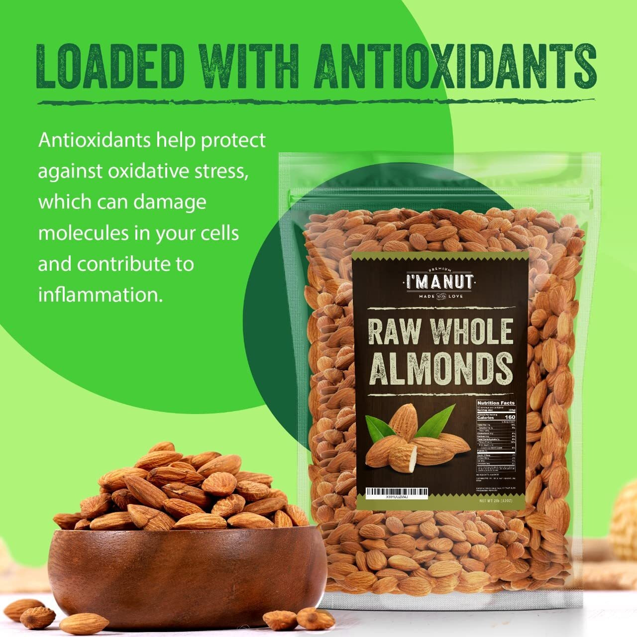 Raw Almond 64 Oz (4 Lbs) | Natural | Whole | Batch Tested Gluten & Peanut Free | No Ppo | Non-Gmo | No Herbicide | Healthy Protein Boost | Premium Quality | Try The Difference