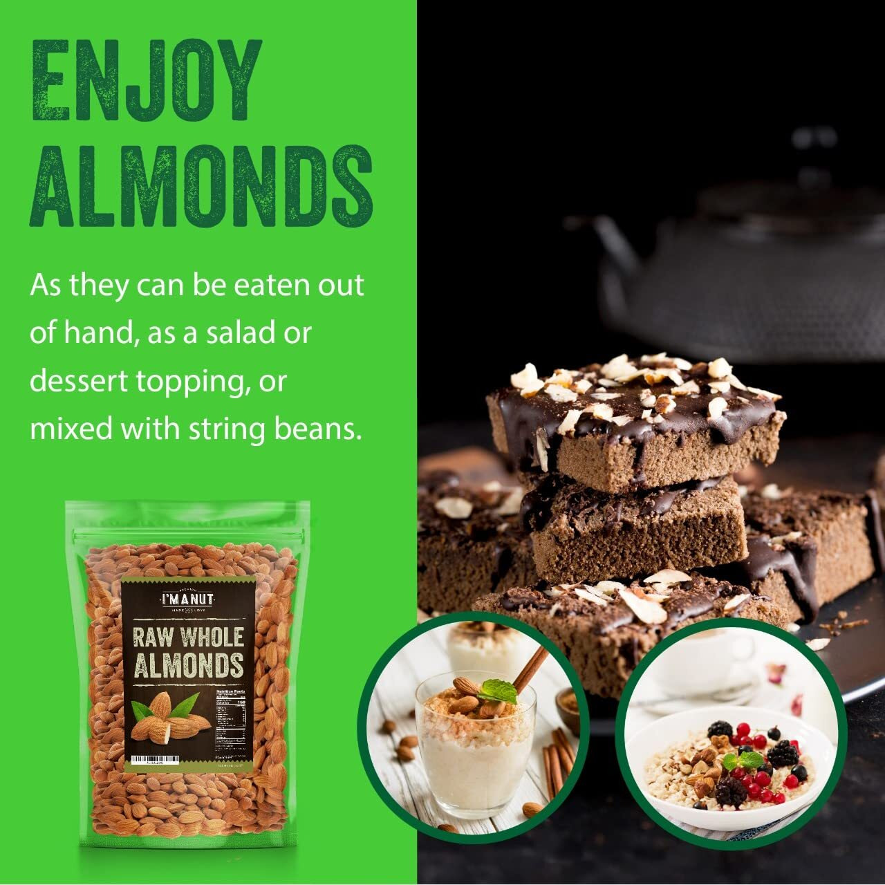 Raw Almond 64 Oz (4 Lbs) | Natural | Whole | Batch Tested Gluten & Peanut Free | No Ppo | Non-Gmo | No Herbicide | Healthy Protein Boost | Premium Quality | Try The Difference