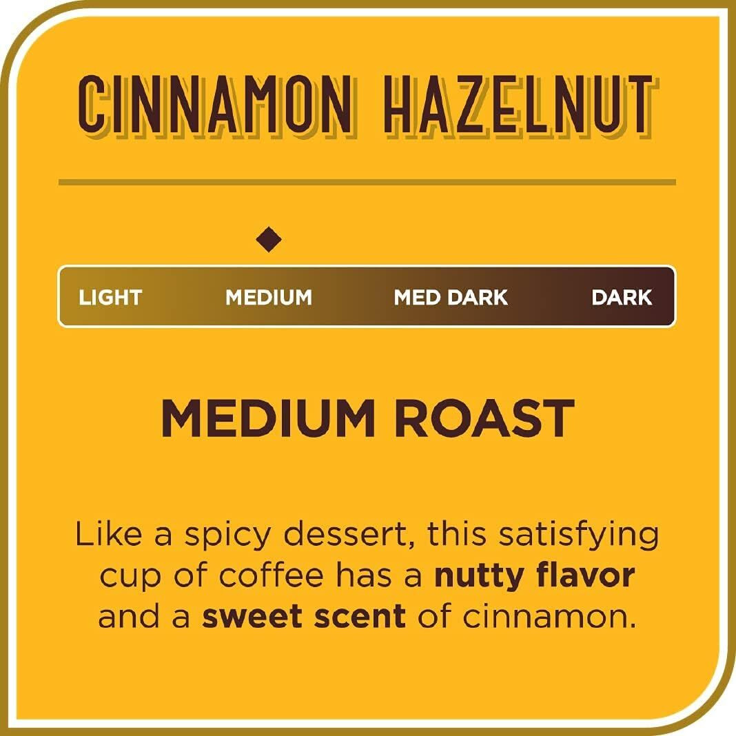 Don Francisco's Cinnamon Hazelnut Flavored Medium Roast Coffee Pods - 24 Count - Recyclable Single-Serve Coffee Pods, Compatible With Your K- Cup Keurig Coffee Maker