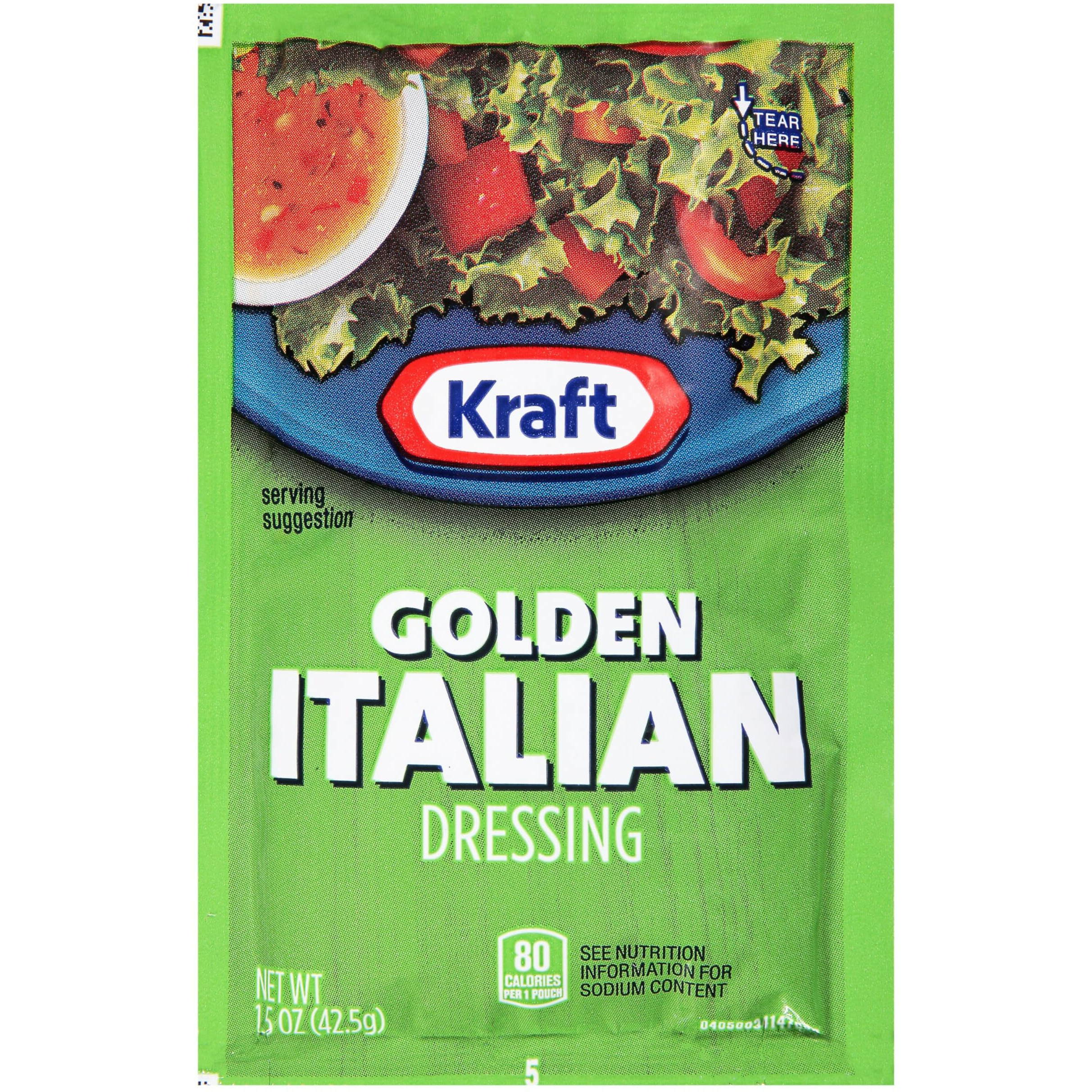 Kraft Golden Italian Salad Dressing Single Serve Packet (1.5 Oz Packets, Pack Of 60)