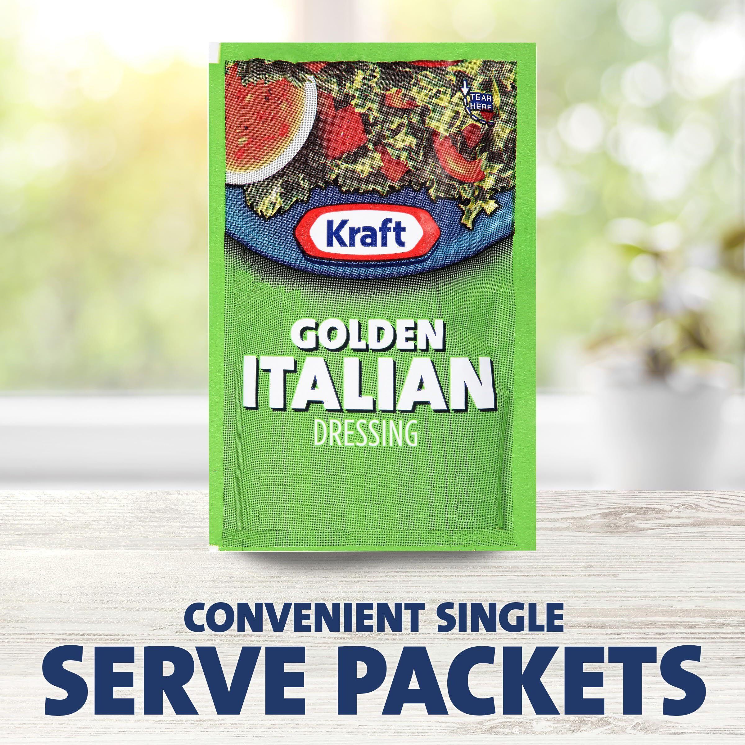 Kraft Golden Italian Salad Dressing Single Serve Packet (1.5 Oz Packets, Pack Of 60)