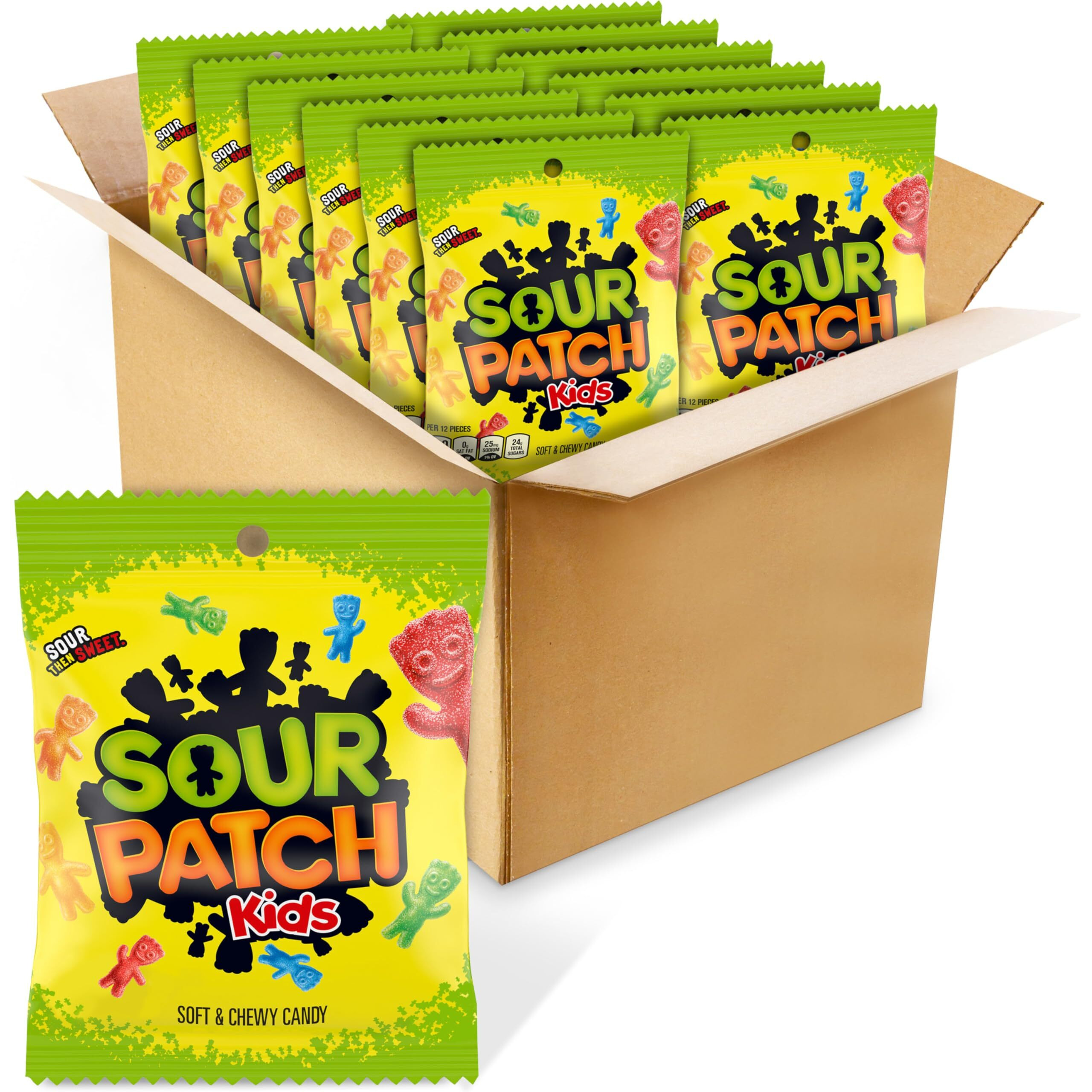 Sour Patch Kids Original Soft & Chewy Candy, 3.6Oz (Pack Of 12)