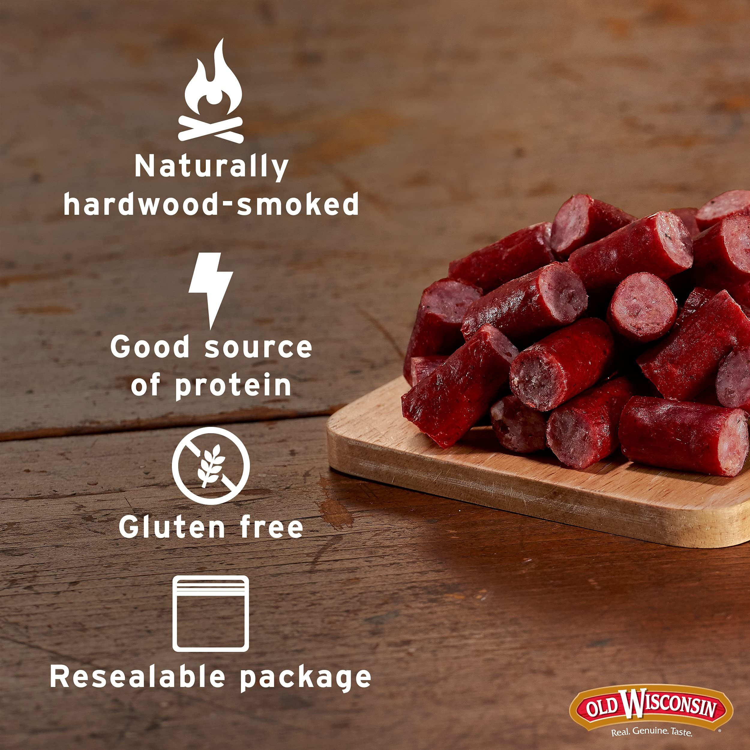 Old Wisconsin Turkey Sausage Snack Bites, Naturally Smoked, Ready To Eat, High Protein, Low Carb, Keto, Gluten Free, 16 Ounce Resealable Tub With Two Stay-Fresh 8 Ounce Packs