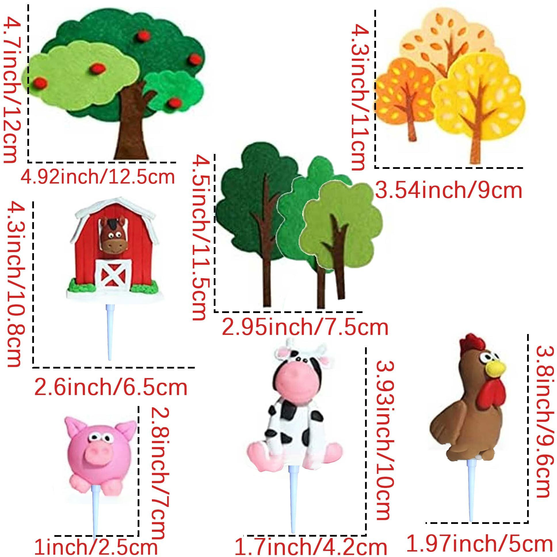 Jevenis Farm Animal Cake Decoration Farm Animal Birthday Cake Topper Cow Cake Decoration For Farm Animal Baby Shower Birthday Party Decorations