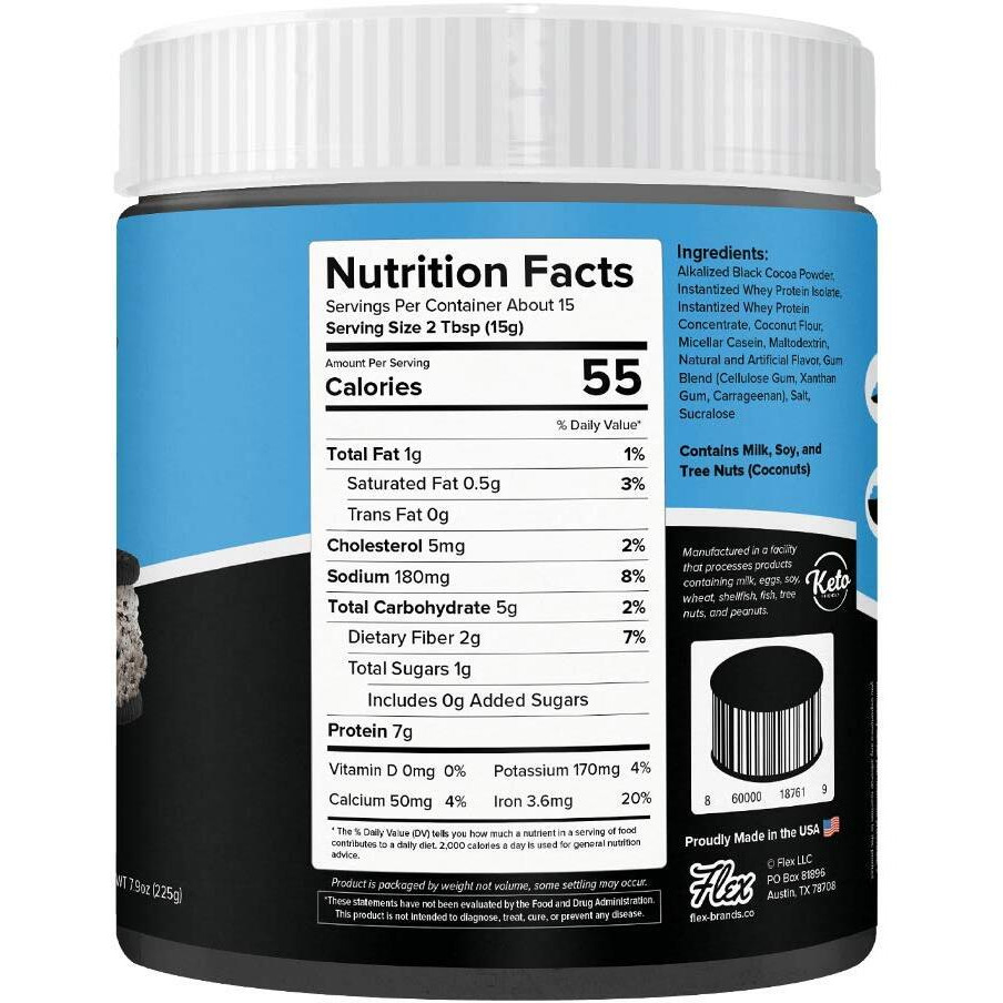 Flexible Dieting Lifestyle Whey Protein Cookie Butter Powder - Cookies & Cream | Keto-Friendly, Low Carb, No Added Sugars, Gluten-Free | Easy To Mix, Bake And Spread | 7.9Oz