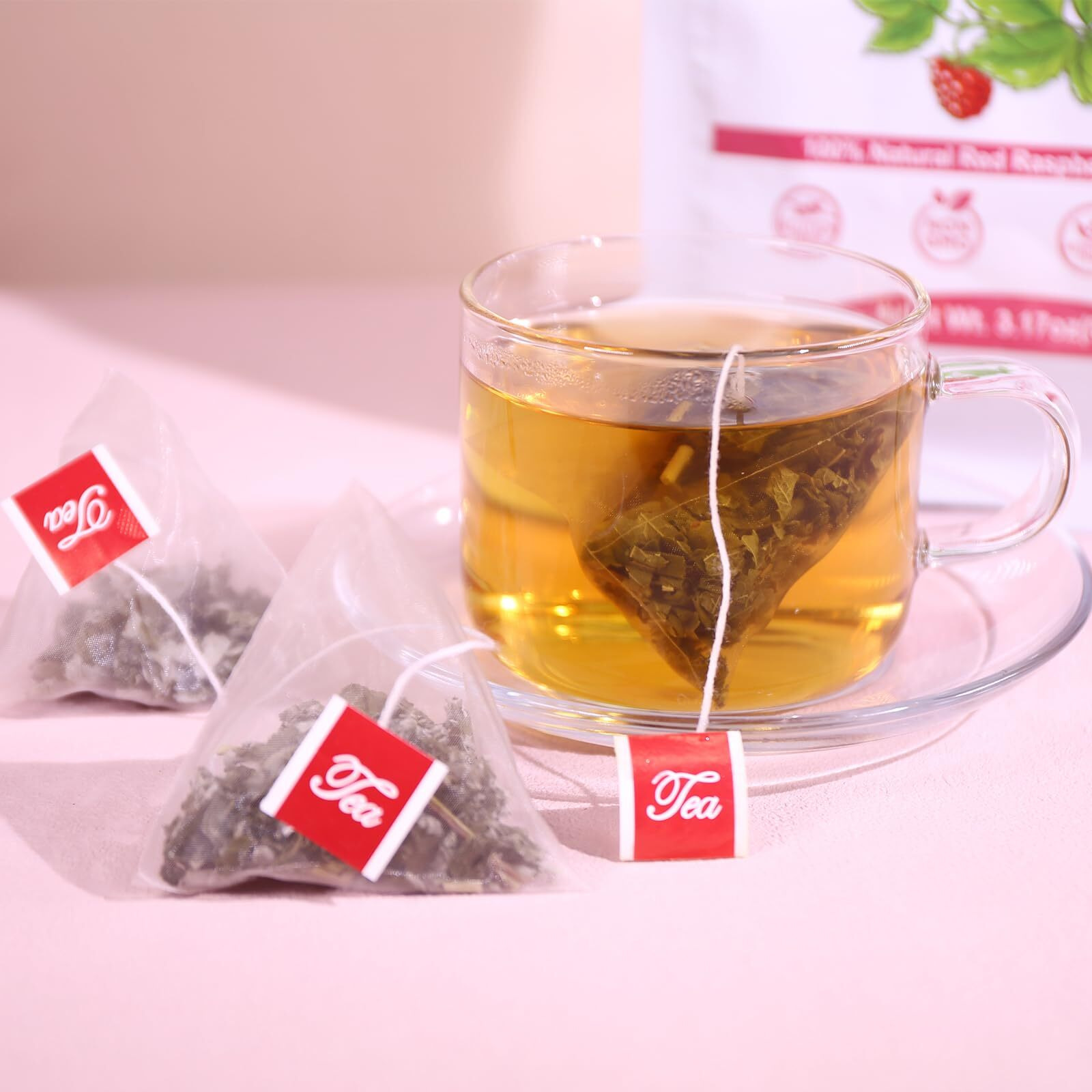 Tearelae - Raspberry Leaf Tea - 1.5G X 60 Count - Premium Red Raspberry Leaves Tea Bags - Promote A Healthy Pregnancy, Ease Menstrual Cramp - Non-Gmo - Caffeine-Free