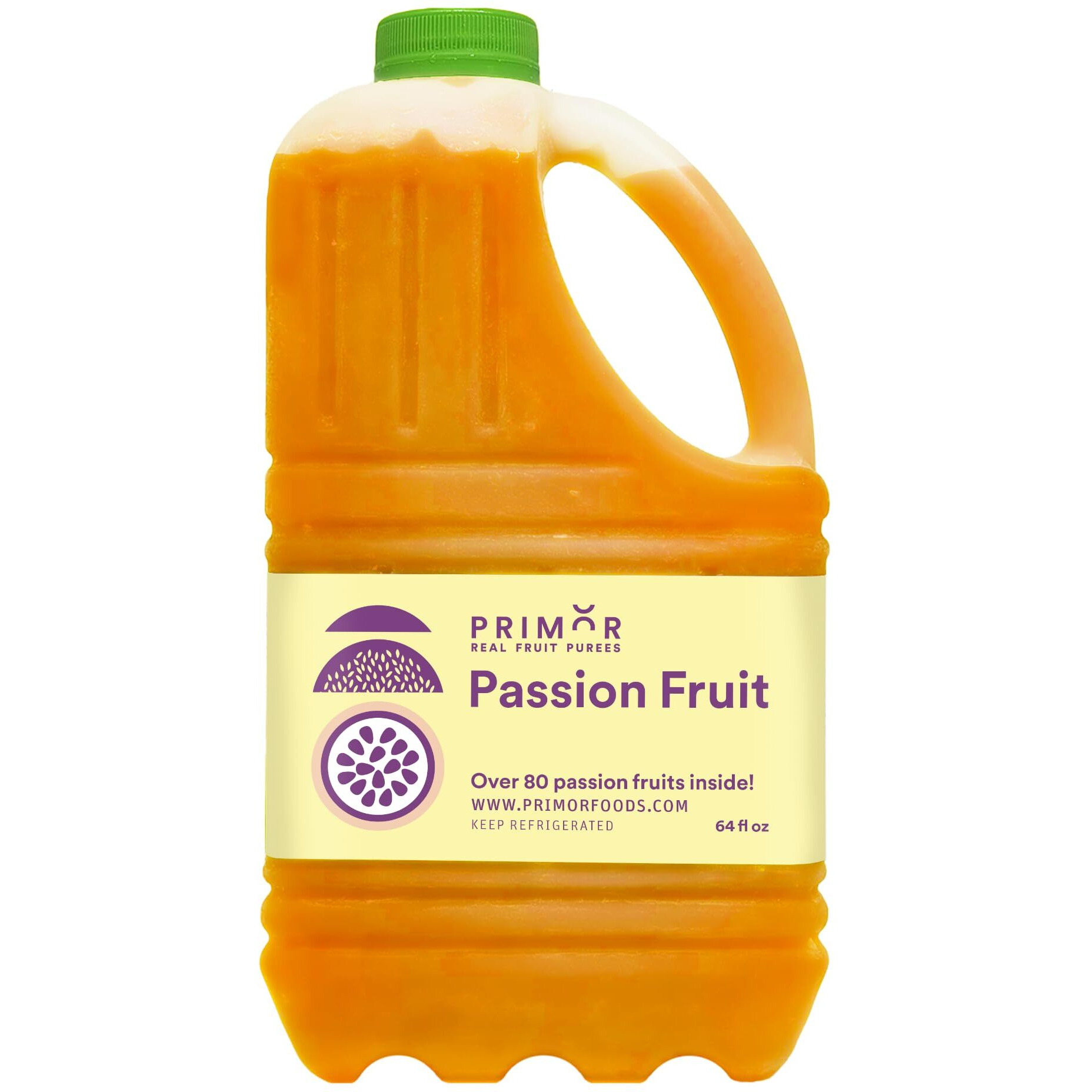 Primor Fruit Purees | Made With Real Fruit | Countless Applications Juices, Smoothies, Cocktails, Desserts, And More - Passion Fruit