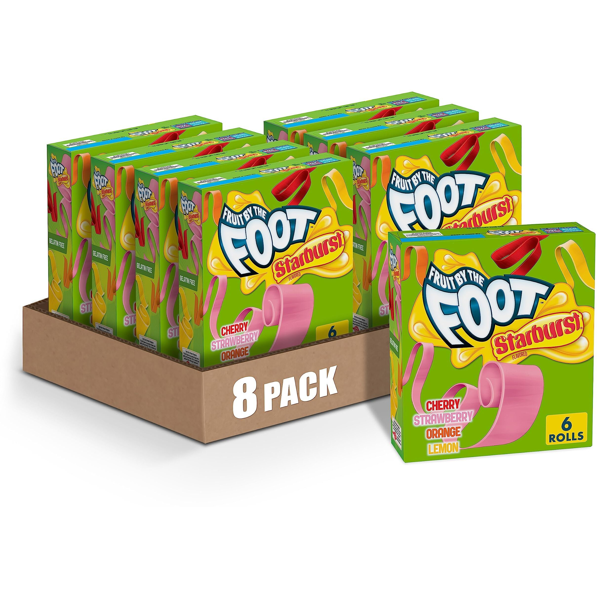 Fruit By The Foot Fruit Flavored Snacks, Starburst, Variety Pack, 6 Ct (Pack Of 8)