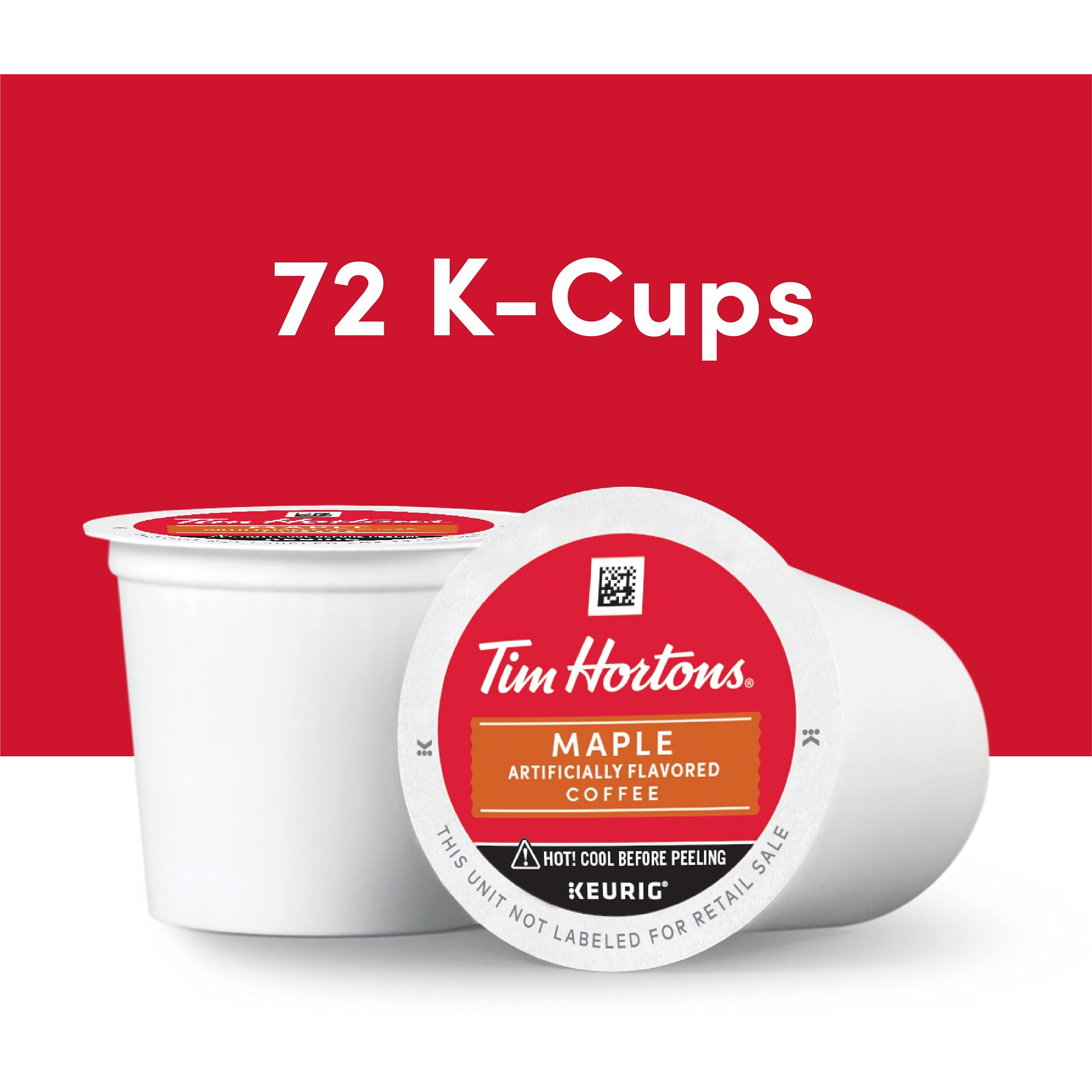 Tim Hortons Maple Flavored Coffee, Single-Serve K-Cup Pods Compatible With Keurig Brewers, 72Ct K-Cups, Red, 12 Count (Pack Of 6)