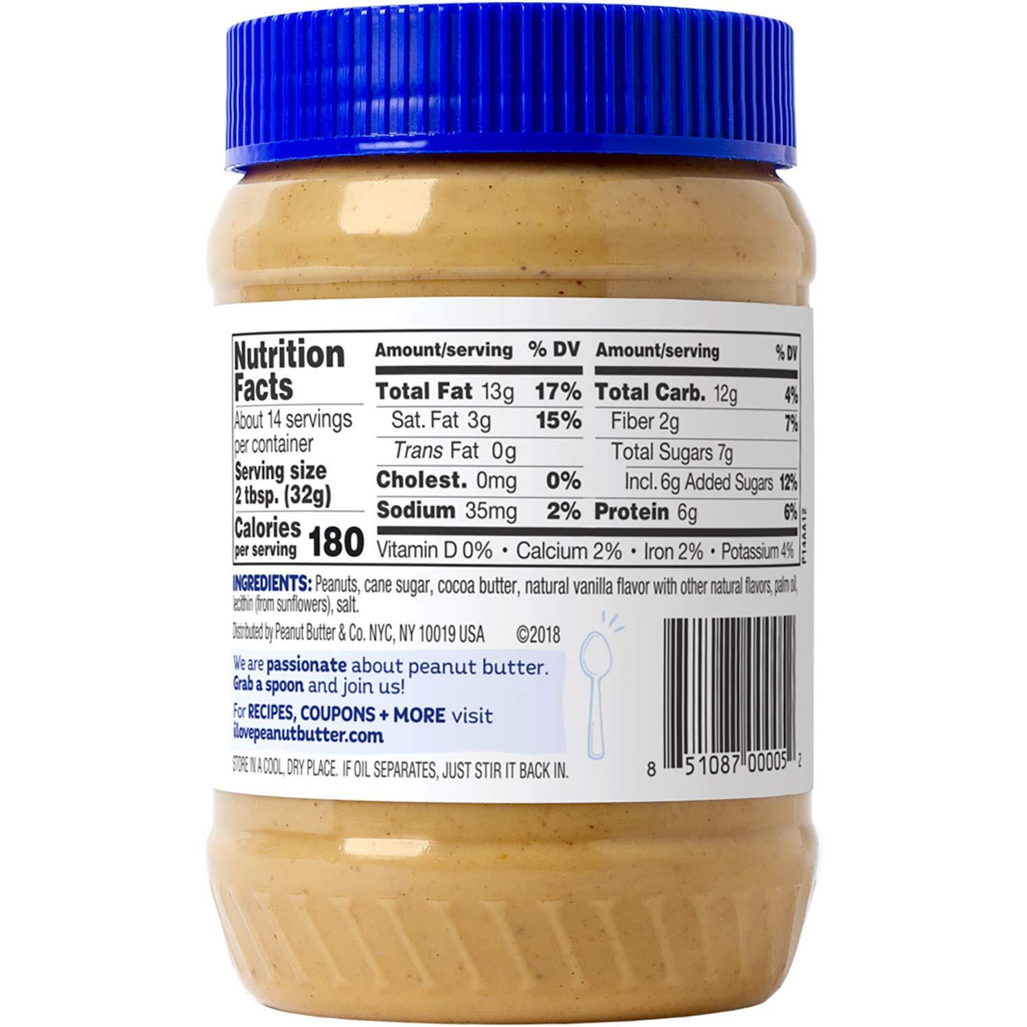 Peanut Butter & Co. White Chocolatey Wonderful Peanut Butter, Non-Gmo Project Verified, Gluten Free, Vegan, 16 Ounce (Pack Of 6)