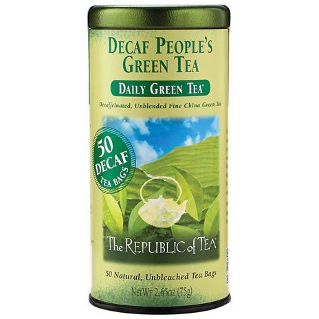 The Republic Of Tea - Decaf The Peoples Green Tea, 50 Tea Bags, Tin | Gourmet Tea | Decaffeinated