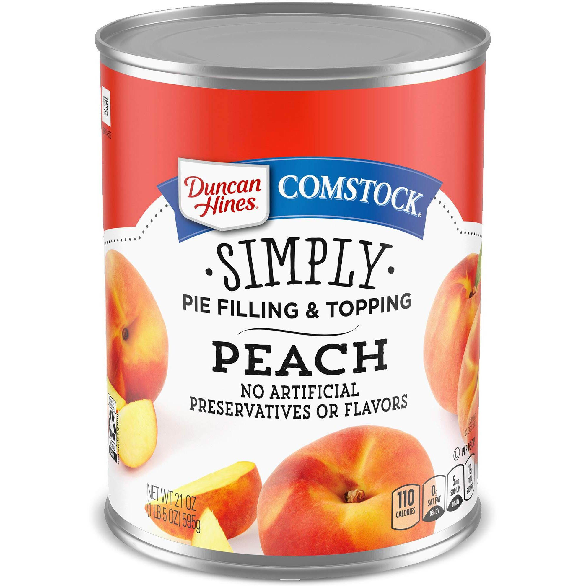 Duncan Hines Comstock Simply Pie Filling, Peach, 21 Ounce (Pack Of 8)