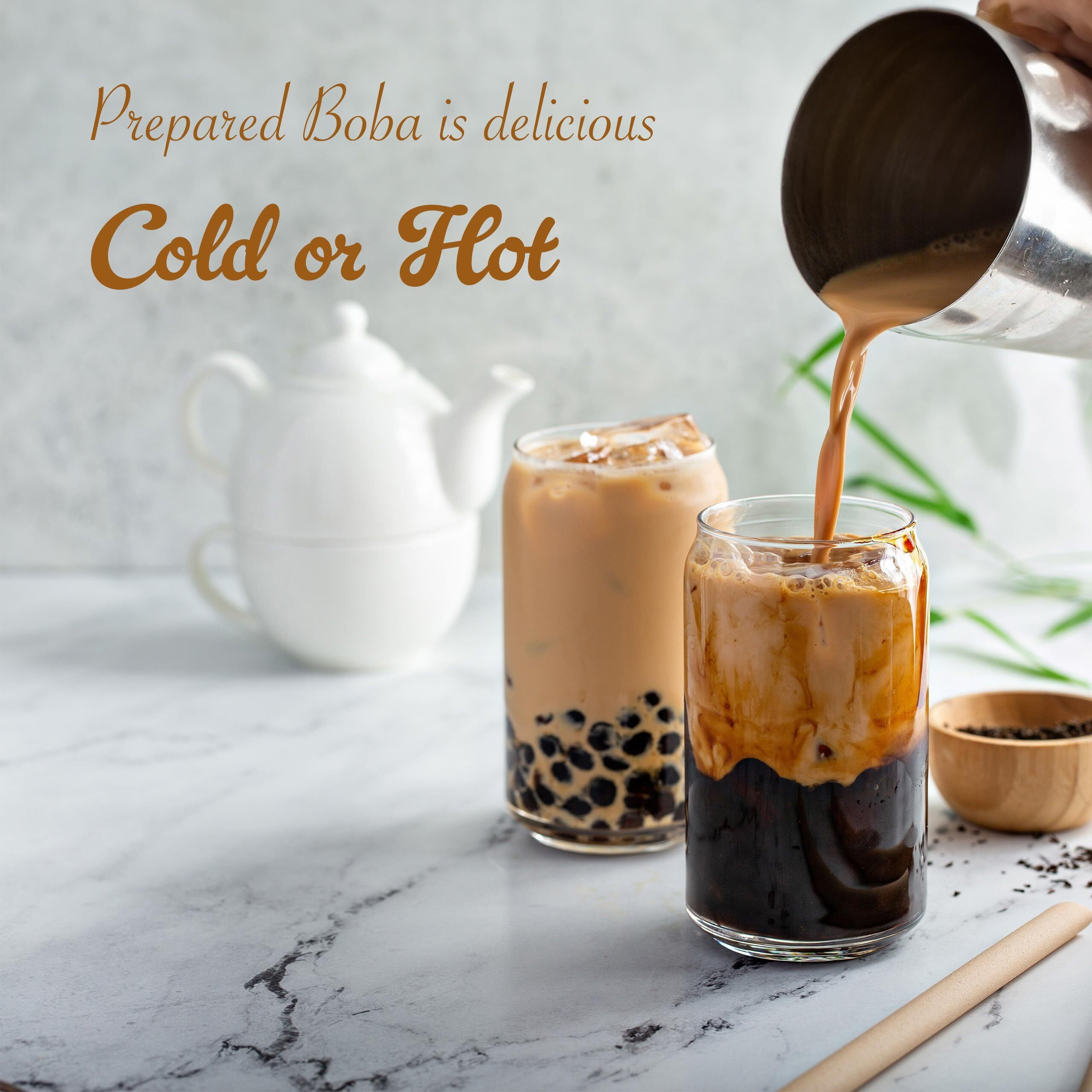 E-Fa Brand Boba Black Tapioca Pearl, Fresh Boba Bubble Tea Ready In 5 Minutes, 2.2 Lb (Pack Of 2)