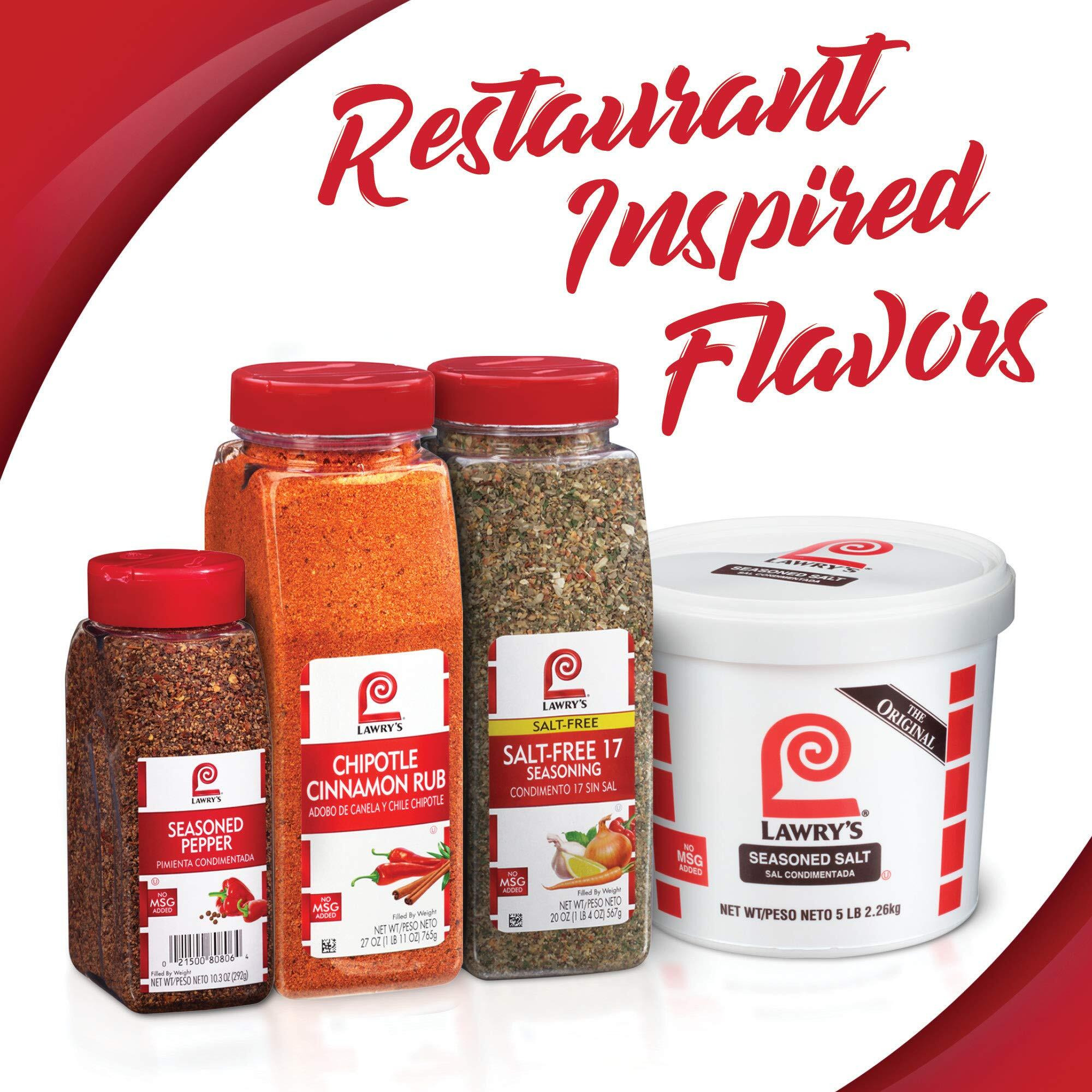 Lawry's Coarse Grind Garlic Pepper With Red Bell & Black Pepper, 22 Oz - One 22 Ounce Garlic Pepper Seasoning With Parsley, Great On Beef, Seafood, Salads And Vegetables