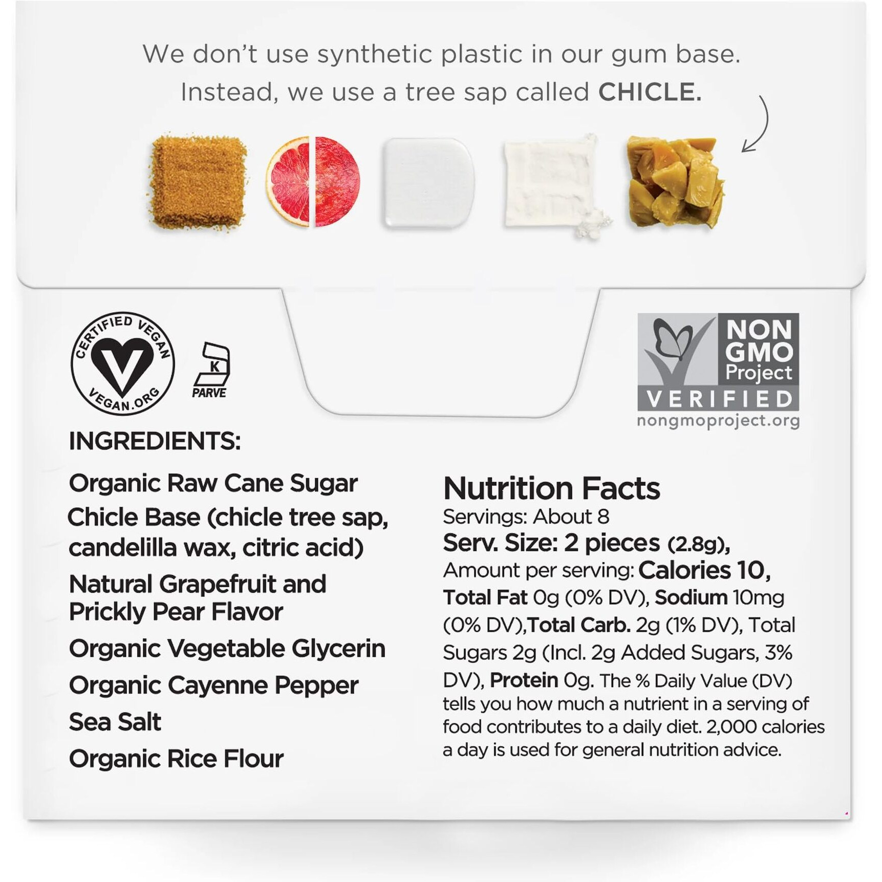 Simply Gum | Cleanse With Grapefruit And Prickly Pear | Plant- Based Chewing Gum | Pack Of Six (90 Pieces Total) | Synthetic Plastic Free + Aspartame Free + Non Gmo