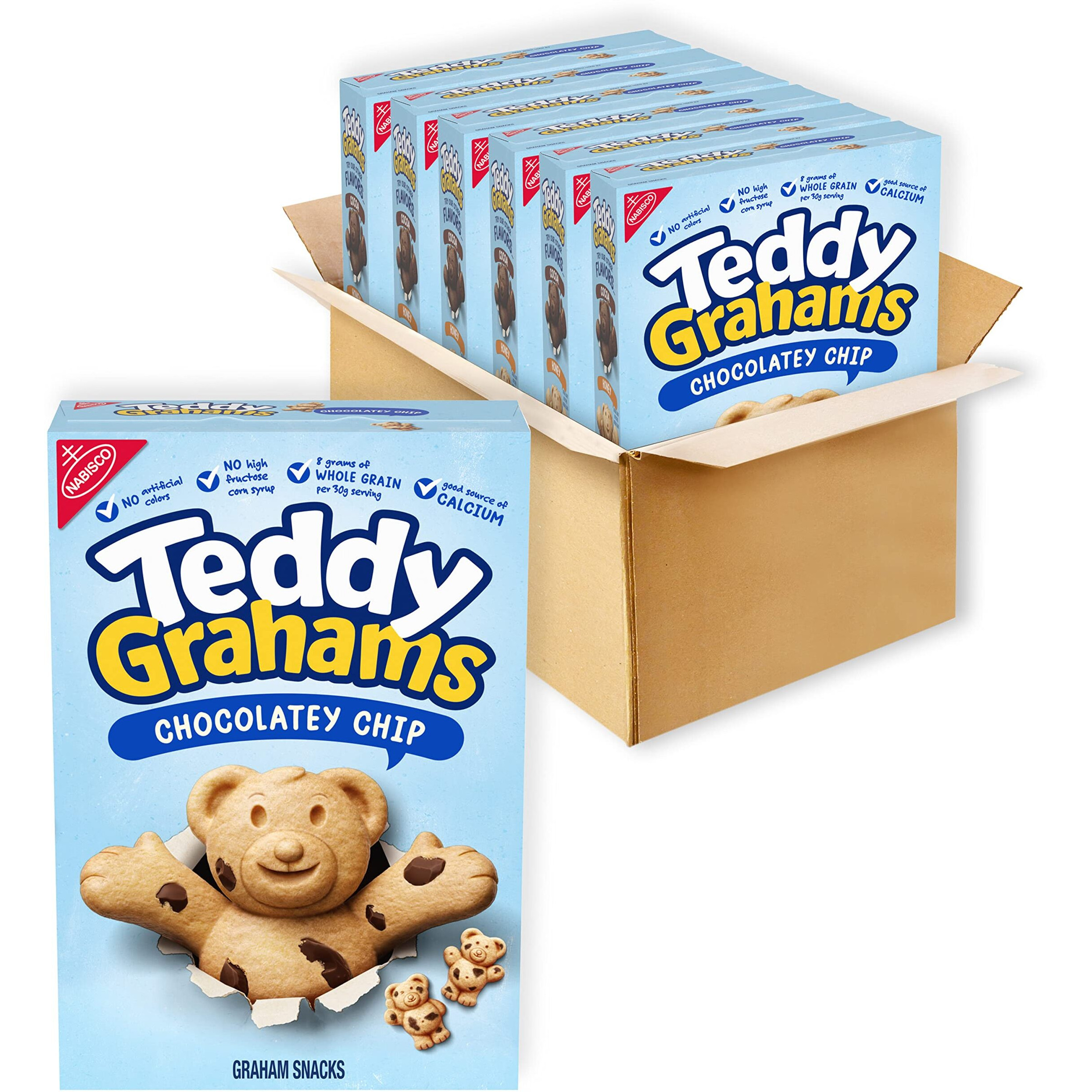 Teddy Grahams Chocolatey Chip Graham Snacks, 6 - 10 Oz Boxes
