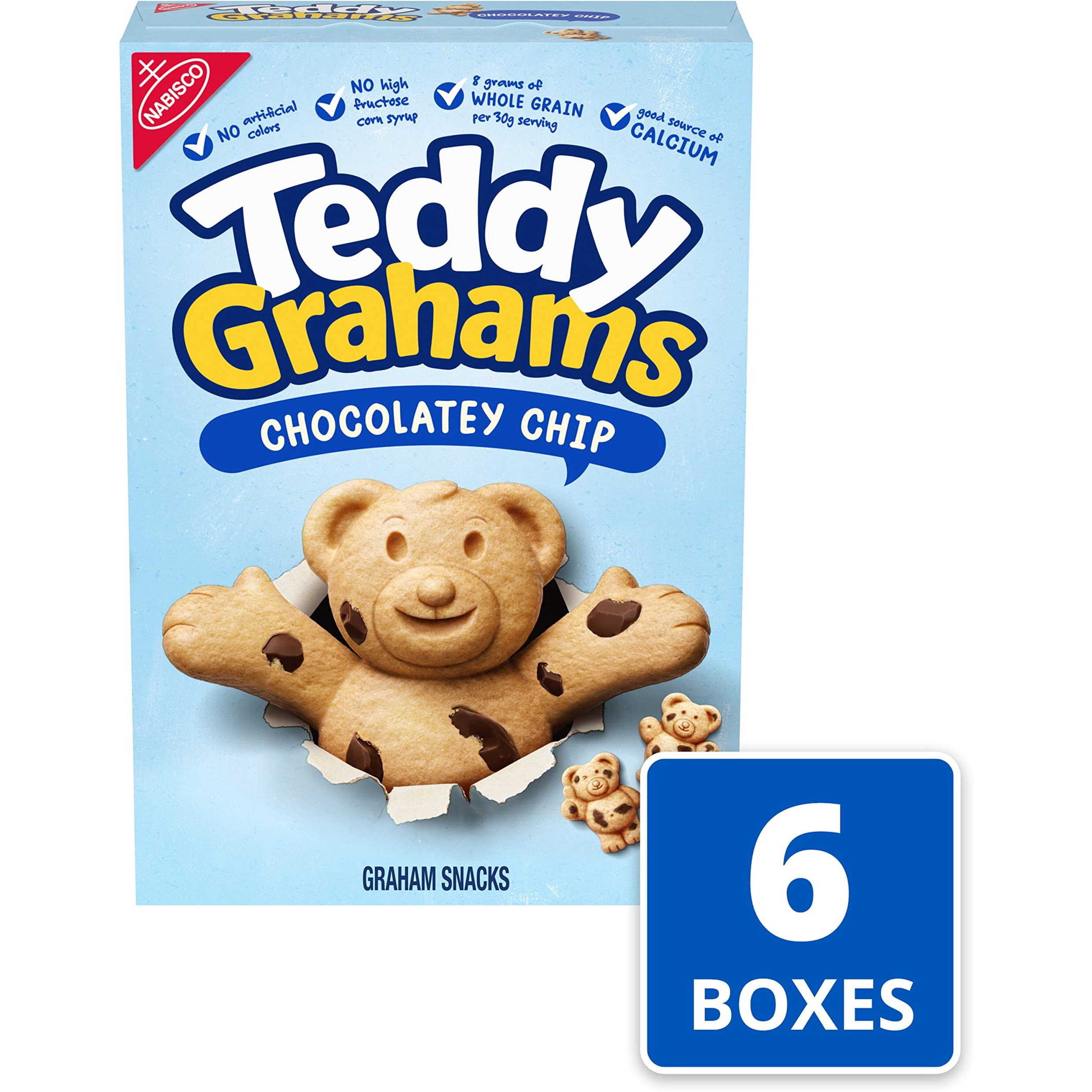 Teddy Grahams Chocolatey Chip Graham Snacks, 6 - 10 Oz Boxes