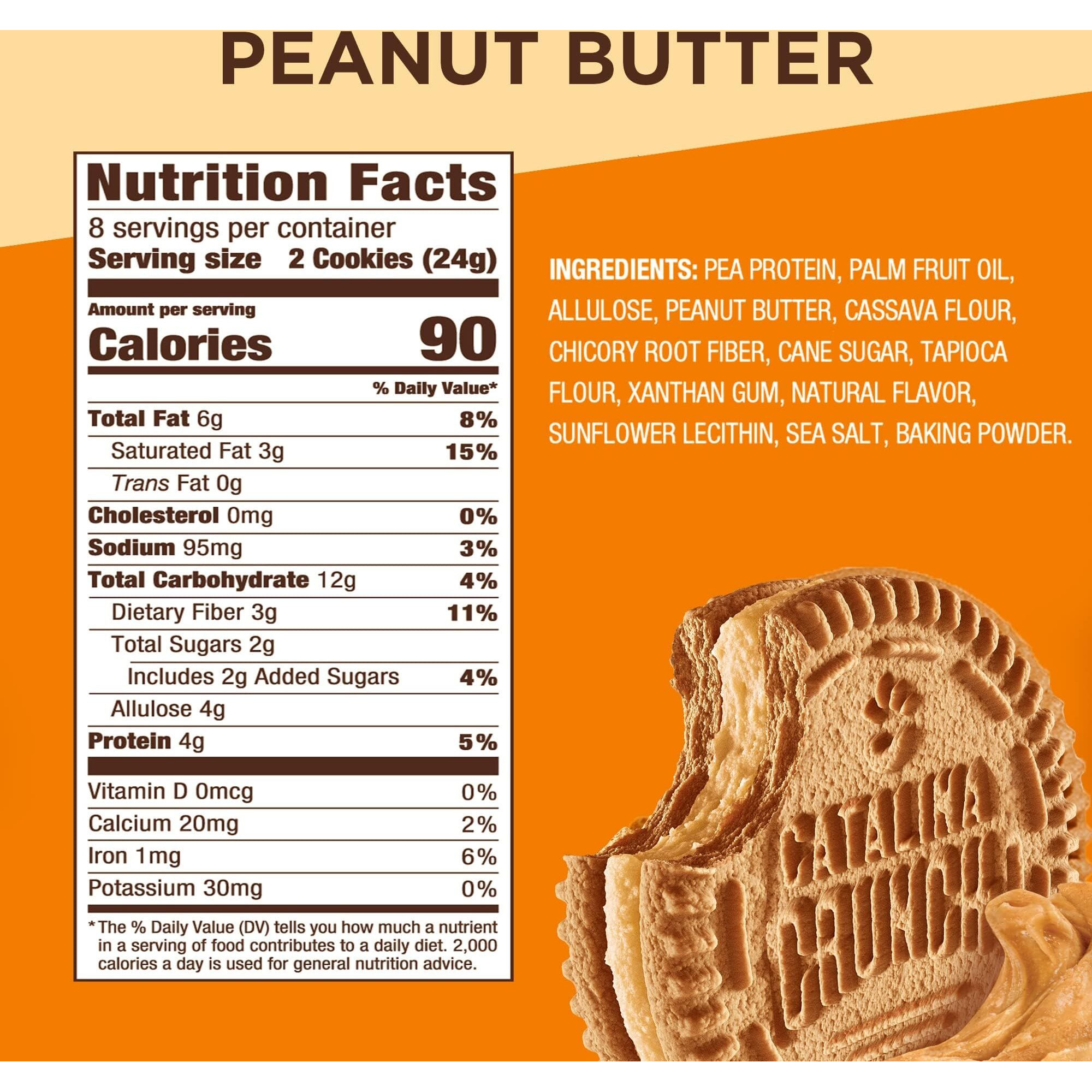 Catalina Crunch Peanut Butter Sandwich Cookies, Healthy Snacks For Kids & Adults, Vegan, Low Sugar 2G, Low Carb, High Protein 4G & Fiber 3G, Keto Friendly, Plant Based, 6.8 Oz (Pack Of 2)