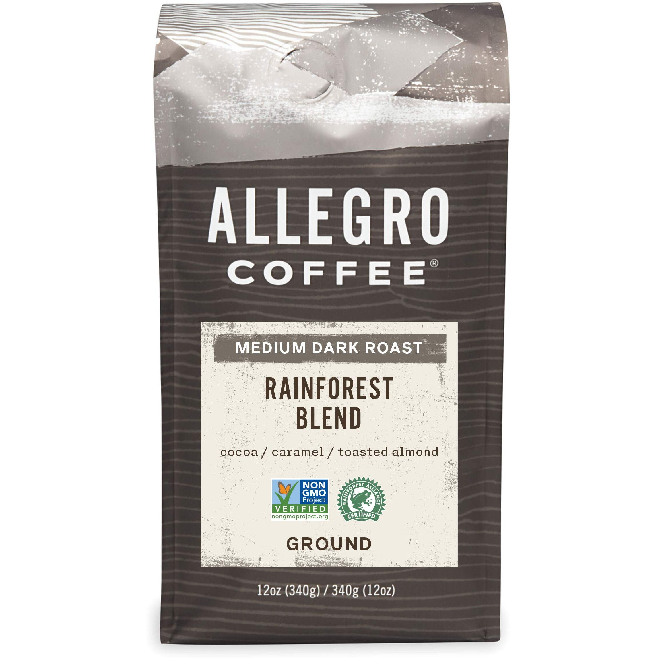 Allegro Coffee Rainforest Blend Ground Coffee, Caramel , 12 Oz