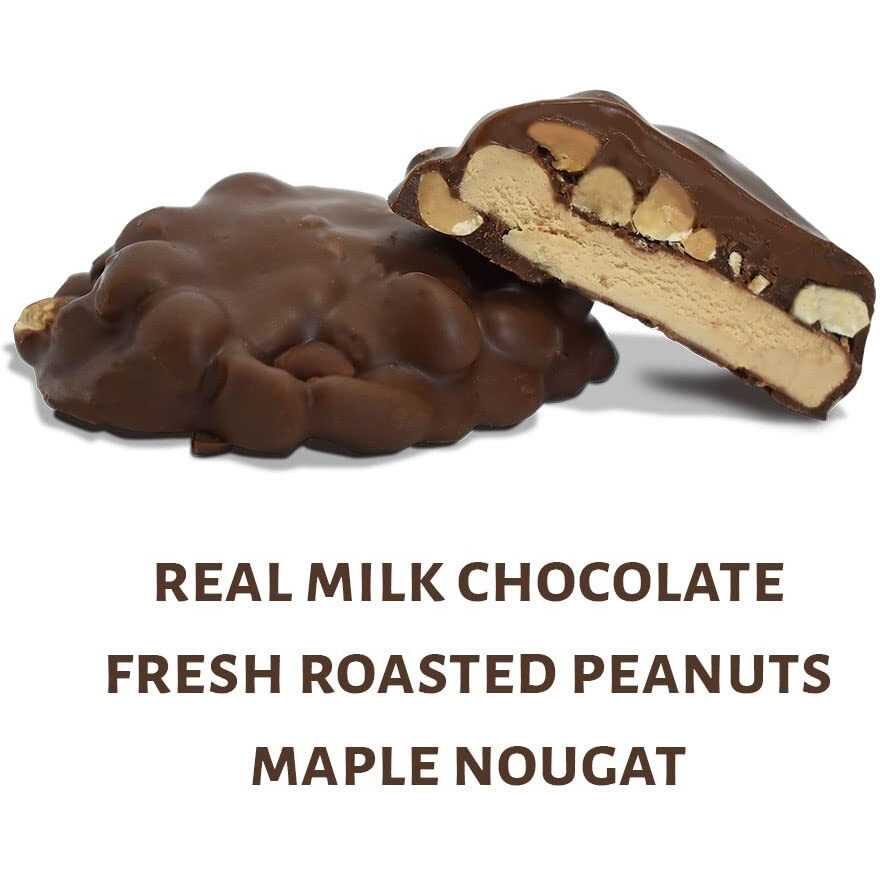 Pearson's Maple Bun Cluster Bar | Roasted Peanuts, Real Milk Chocolate, And Maple Nougat | Pack Of 24 |Individually Wrapped