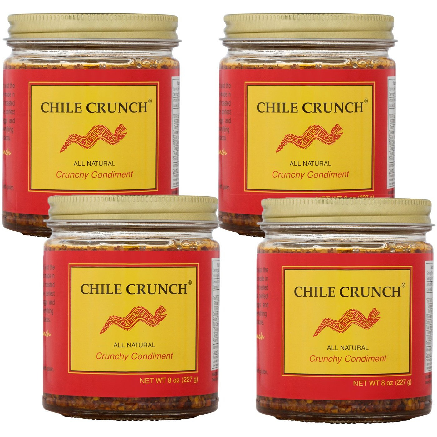 Chile Crunch - A Crunchy All Natural Spicy Condiment (Original) - 4 Pack