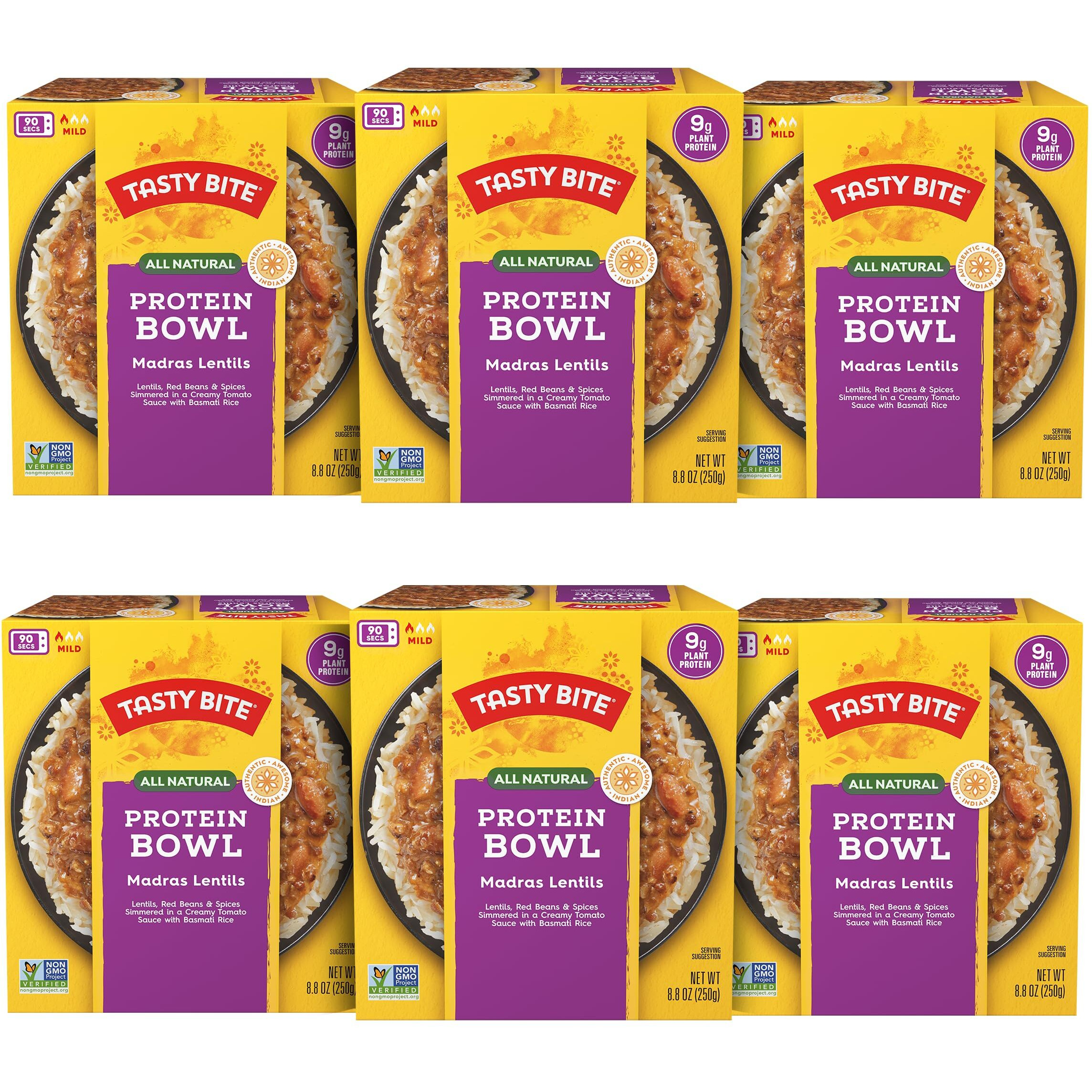 Tasty Bite Indian Style Chili & Rice Bowl, 8.8 Ounce, Pack Of 6, Ready To Eat, Organic Basmati, Microwaveable, Vegetarian