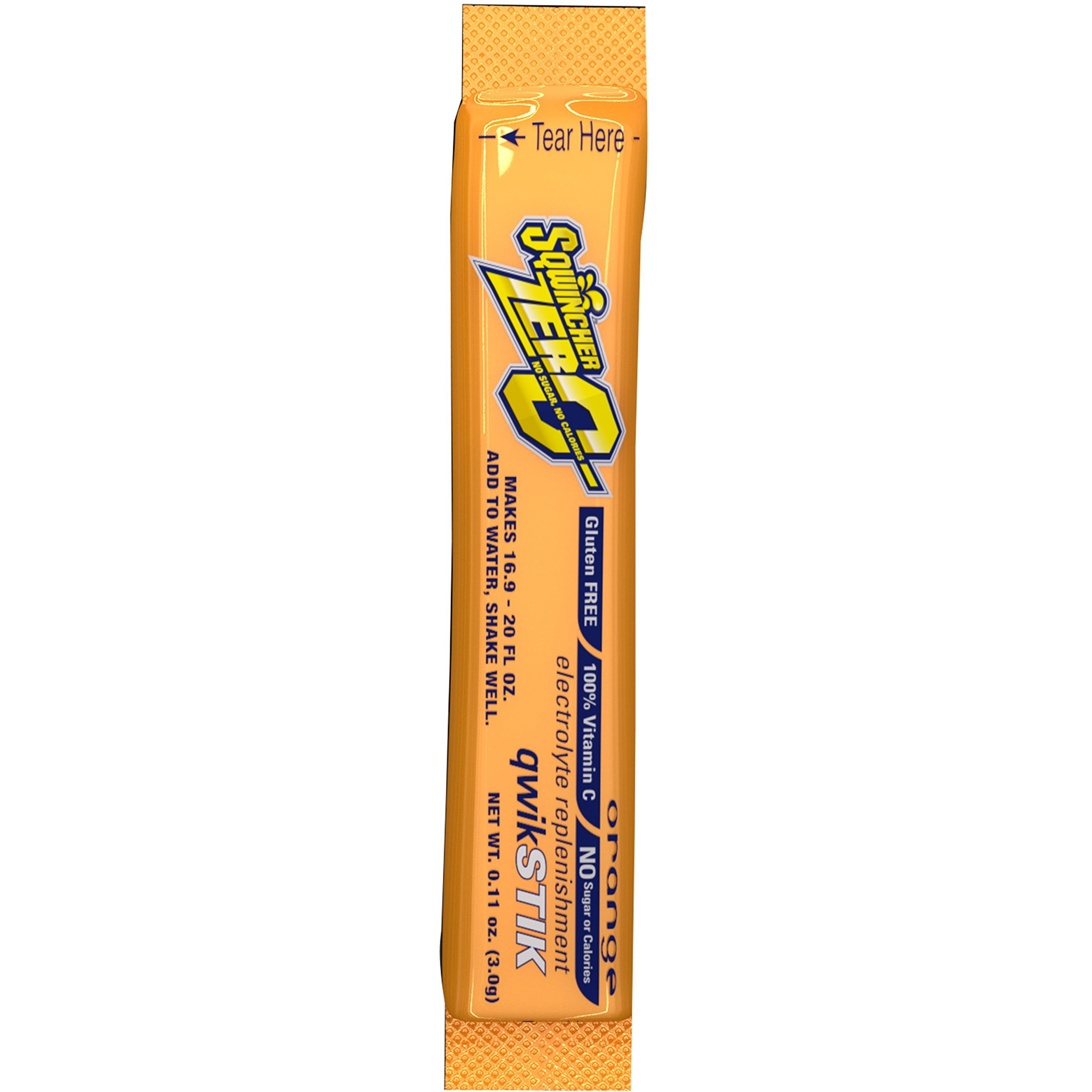 Sqwincher 060100-Or Zero Qwik Stik Powder, 5.29 Oz, Orange, Standard (Pack Of 50)