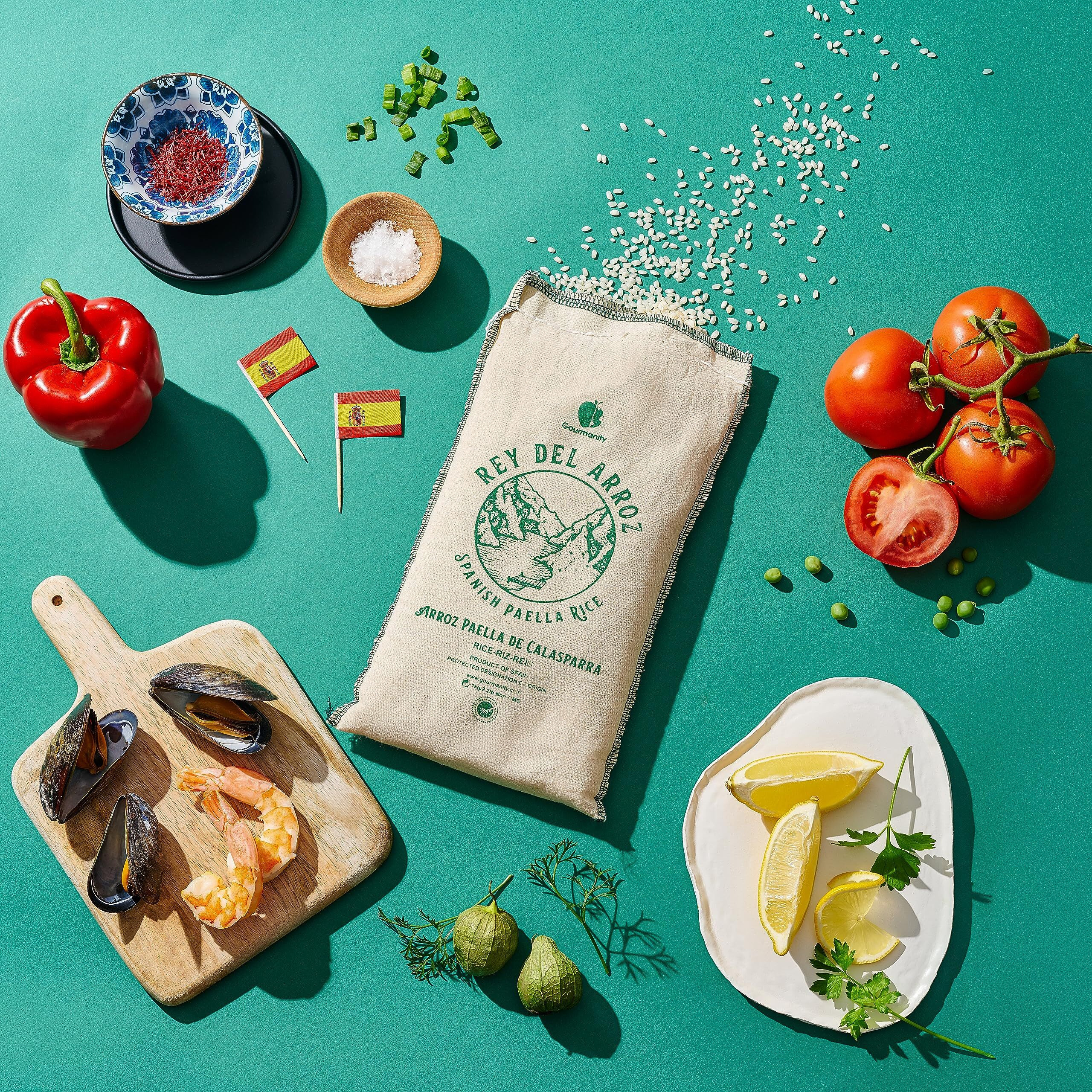 Gourmanity 2.2 Lb Spanish Calasparra Rice For Paella, Rey Del Arroz Authentic Spanish Calasparra Rice From Spain