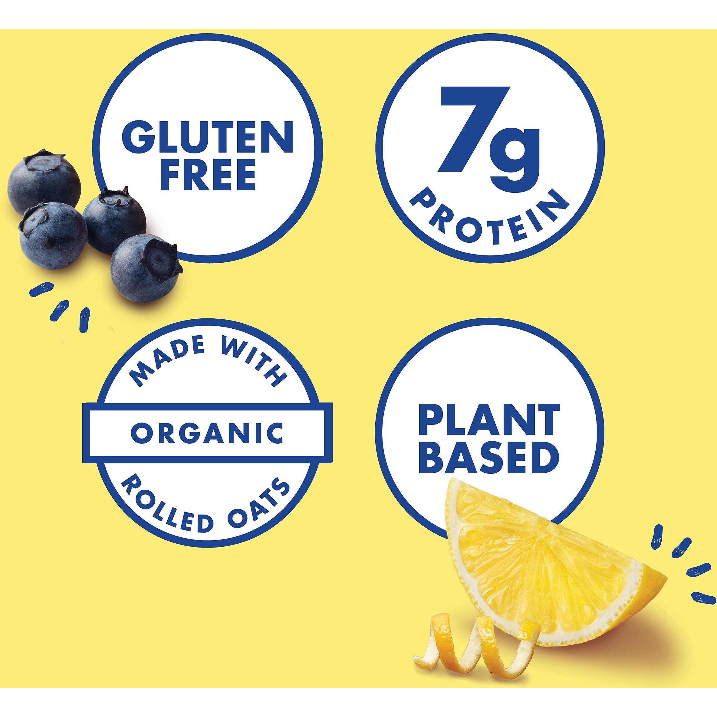 Luna Mash-Ups - Lemonzest + Blueberry Flavor - Gluten-Free - Non-Gmo - 7-9G Protein - Made With Organic Oats - Low Glycemic - Whole Nutrition Snack Bars - 1.69 Oz. (15 Count)