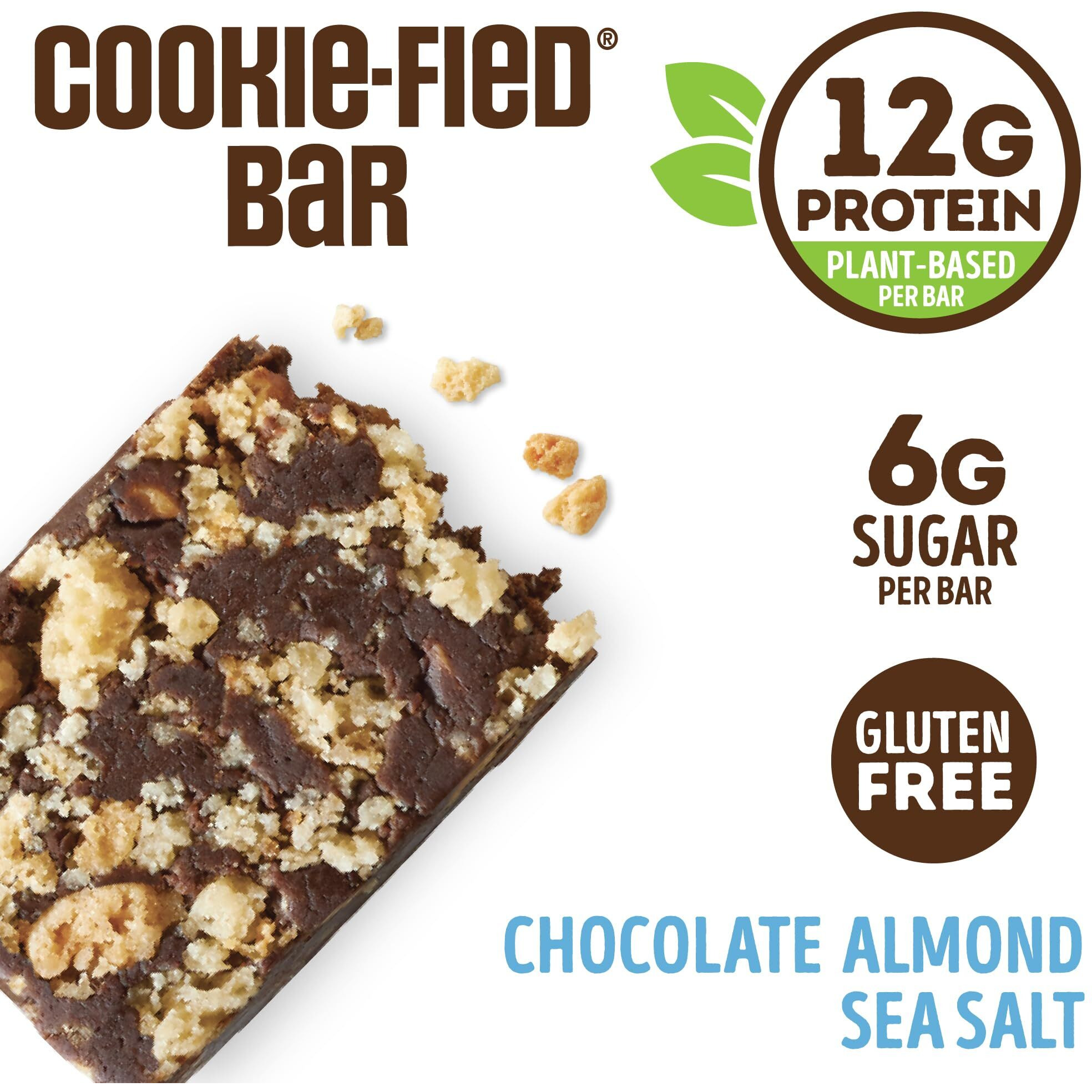 Lenny & Larry's Cookie-Fied Plant-Based Protein Bar, Vegan And Non-Gmo, Chocolate Almond Sea Salt, 45 G, 9 Count