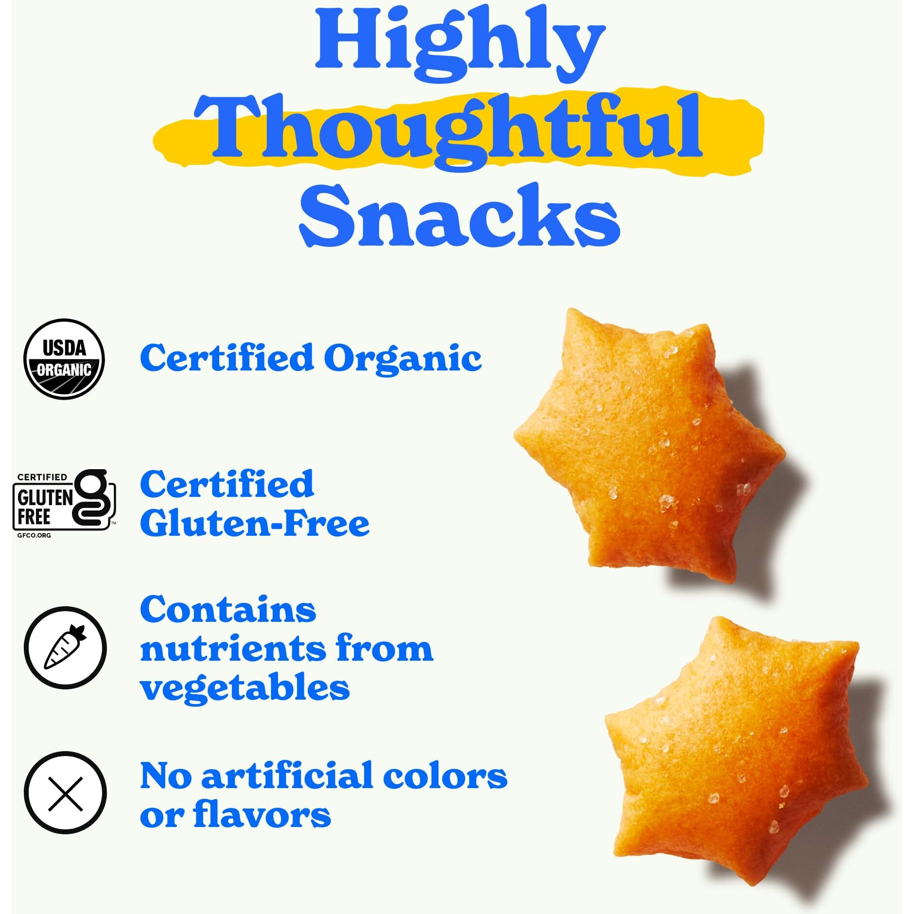 Madegood Cheddar Star Puffed Crackers (6 Bags - 4.26 Oz Each) Gluten Free And Organic Crackers, Healthy Snacks