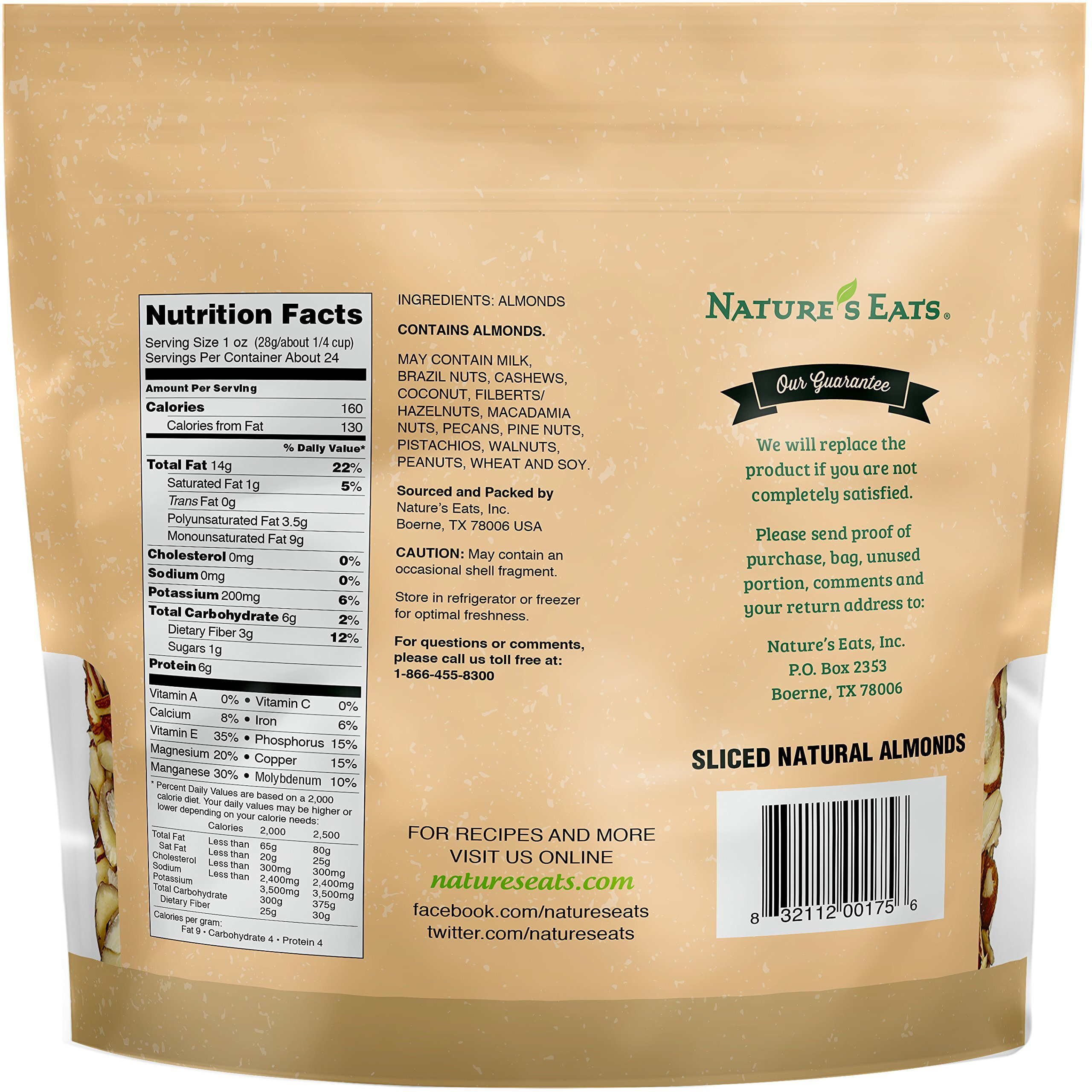 Nature's Eats, Sliced Almonds, 24 Oz
