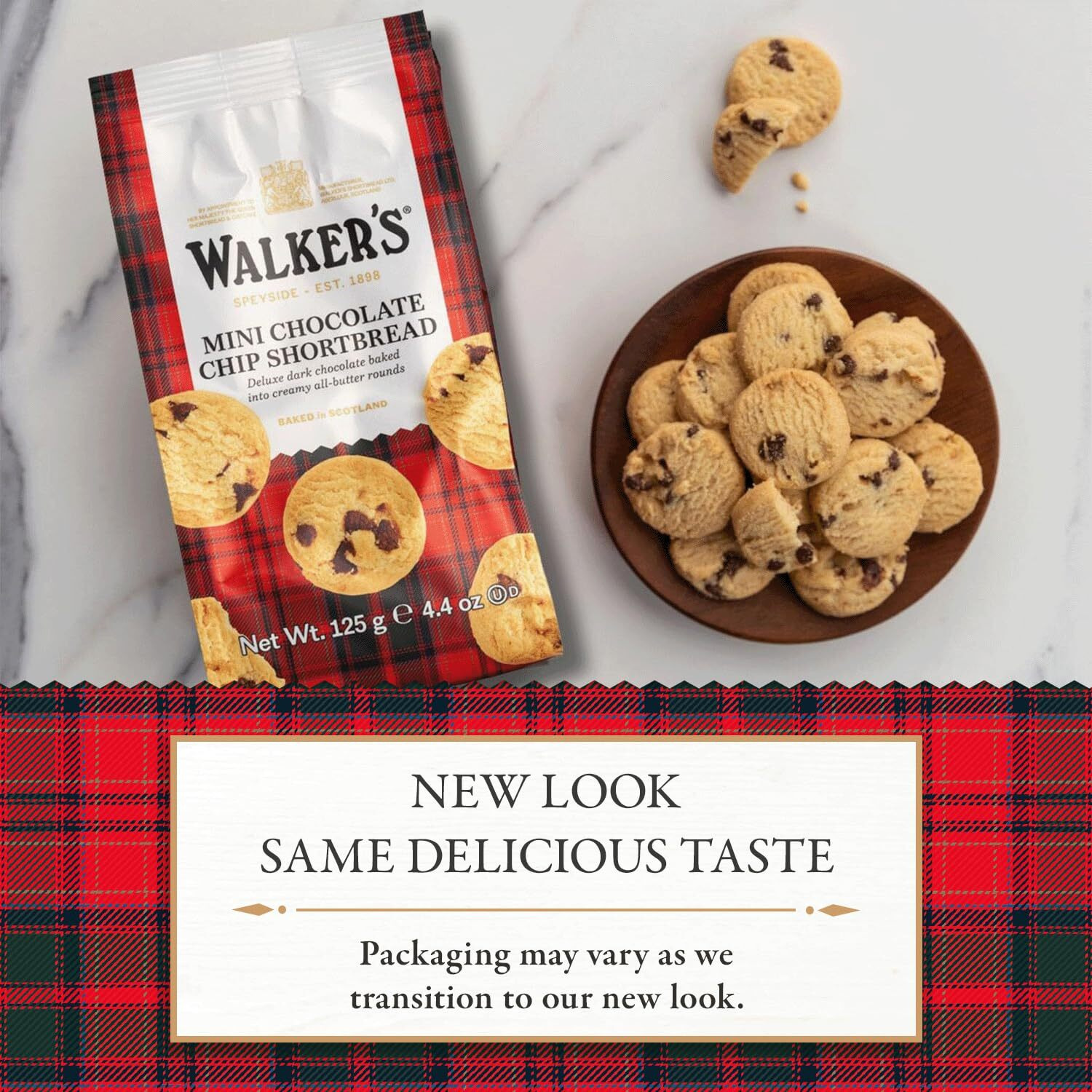 Walker's Shortbread Mini Chocolate Chip Cookies, Pure Butter Shortbread Cookies, 4.4 Oz (Pack Of 6)