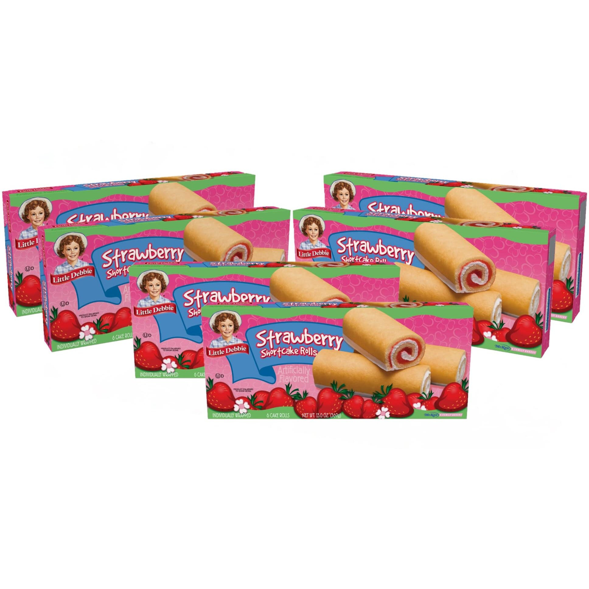 Little Debbie Strawberry Shortcake Rolls, 36 Individually Wrapped Cake Rolls (6 Boxes)