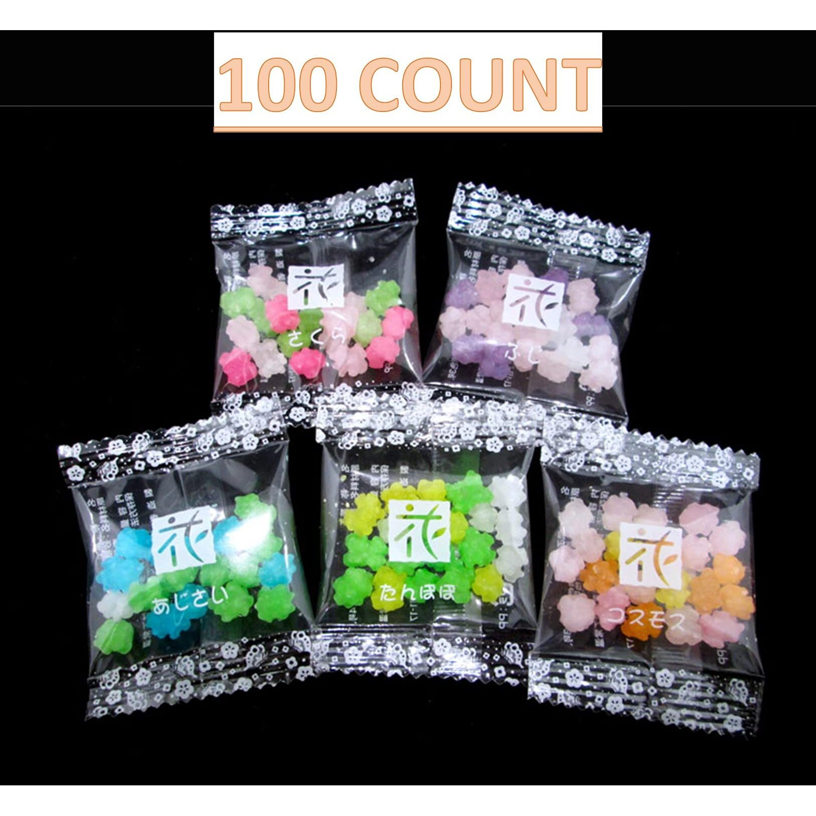 Maruta Candy Konpeito, Hanatsume, Japanese Sugar Candy, 0.2Oz 50Count_Set Of 2