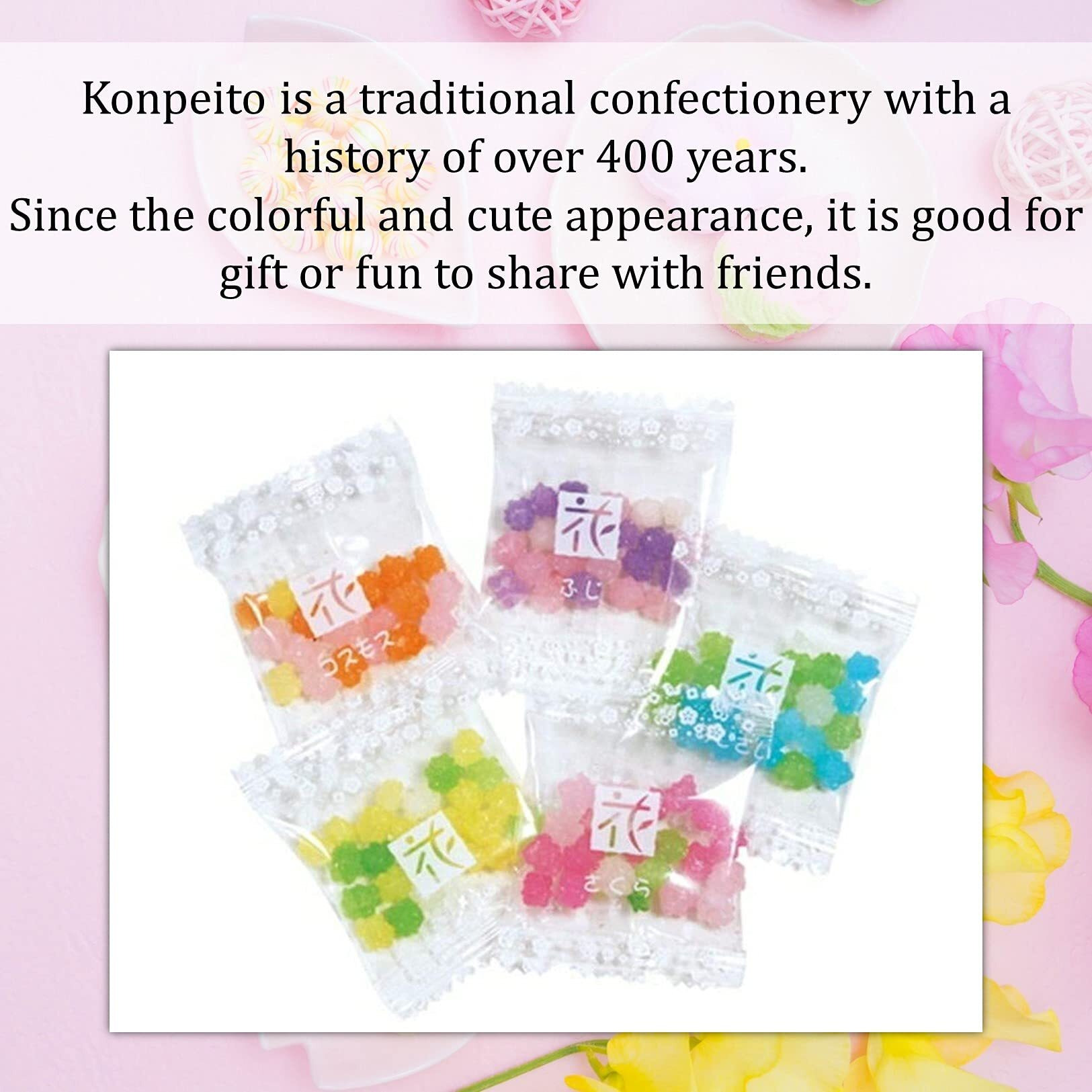 Maruta Candy Konpeito, Hanatsume, Japanese Sugar Candy, 0.2Oz 50Count_Set Of 2