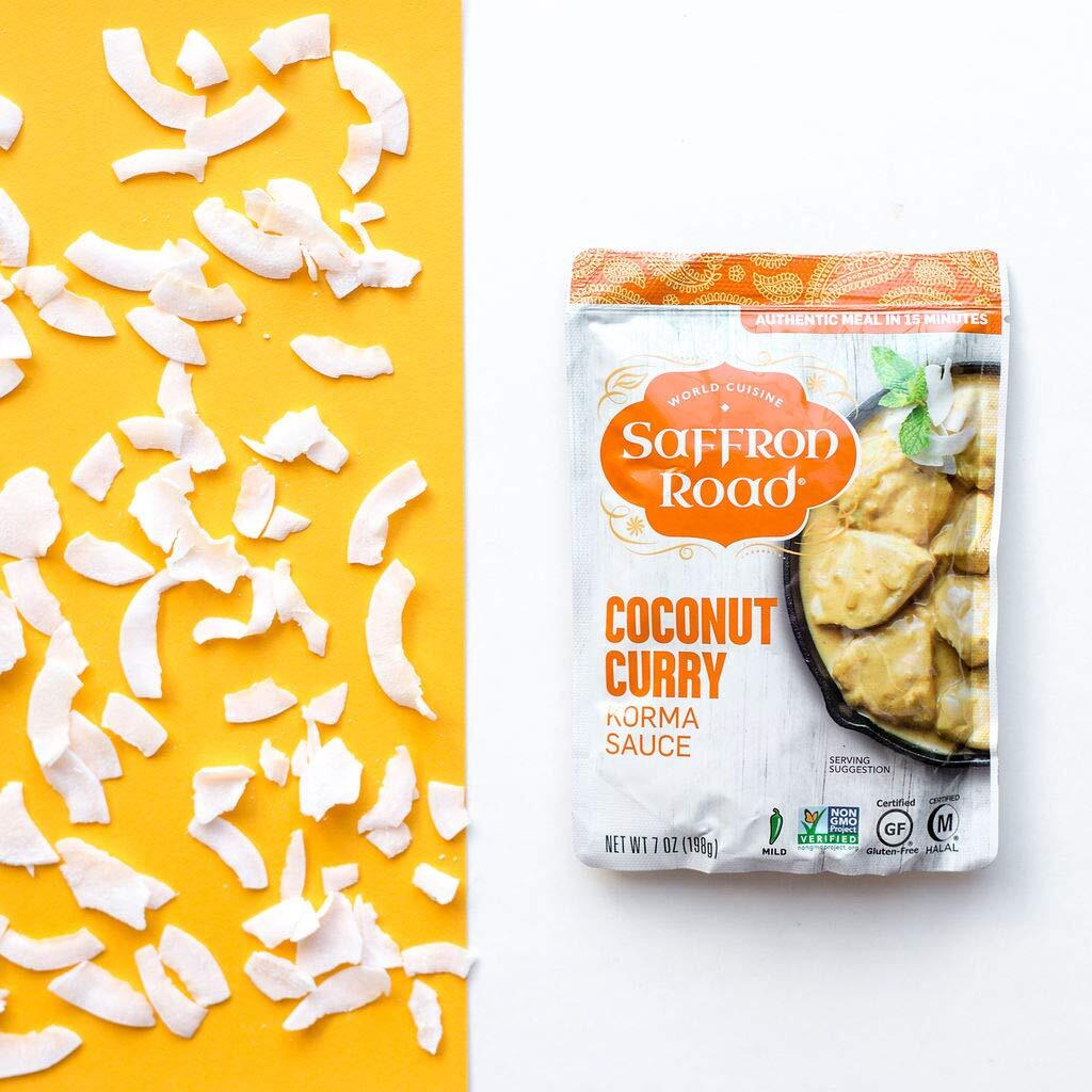 Saffron Road Simmer Sauce Coconut Curry - Non-Gmo, Gluten-Free, Halal, Kosher (7 Ounce (Pack Of 8))