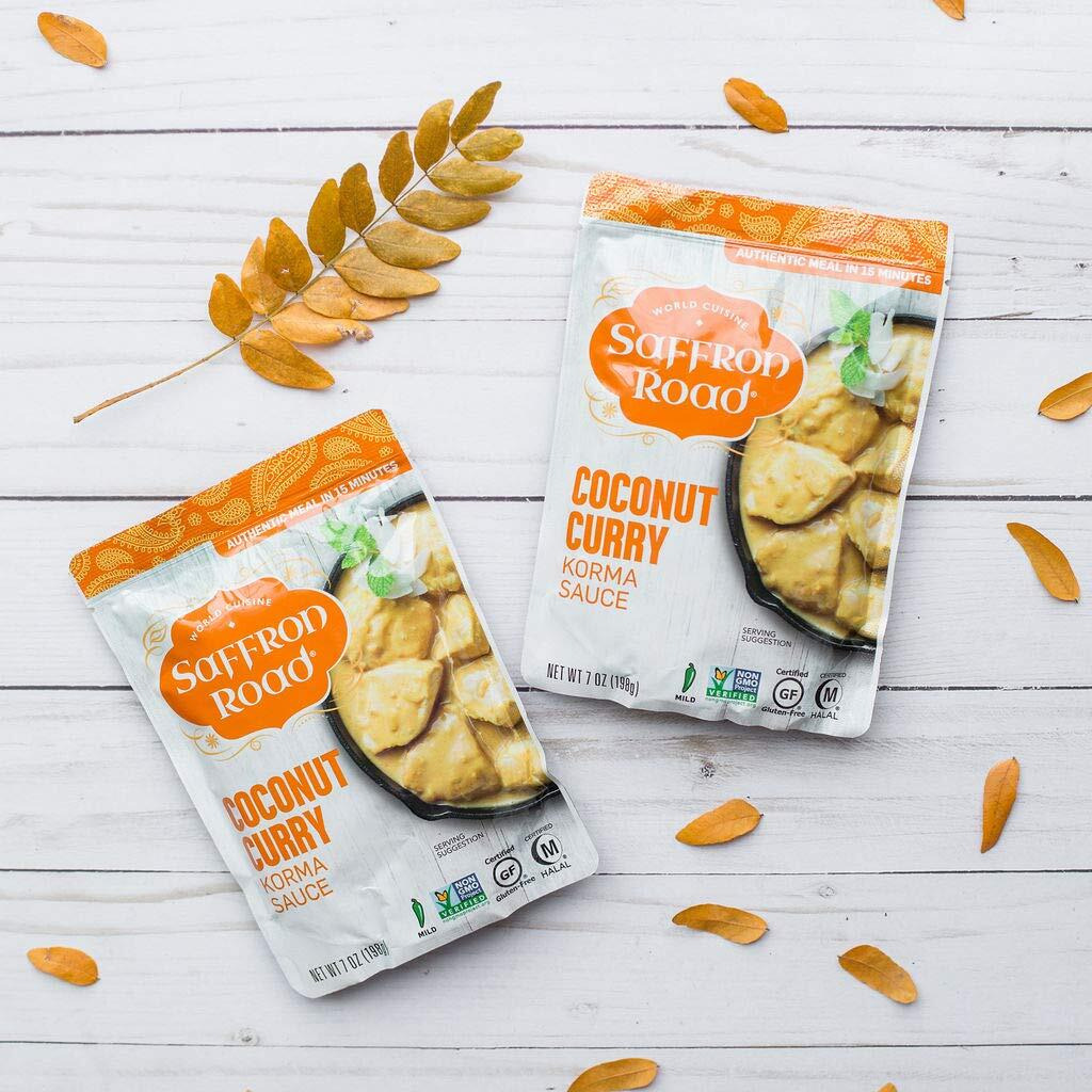 Saffron Road Simmer Sauce Coconut Curry - Non-Gmo, Gluten-Free, Halal, Kosher (7 Ounce (Pack Of 8))