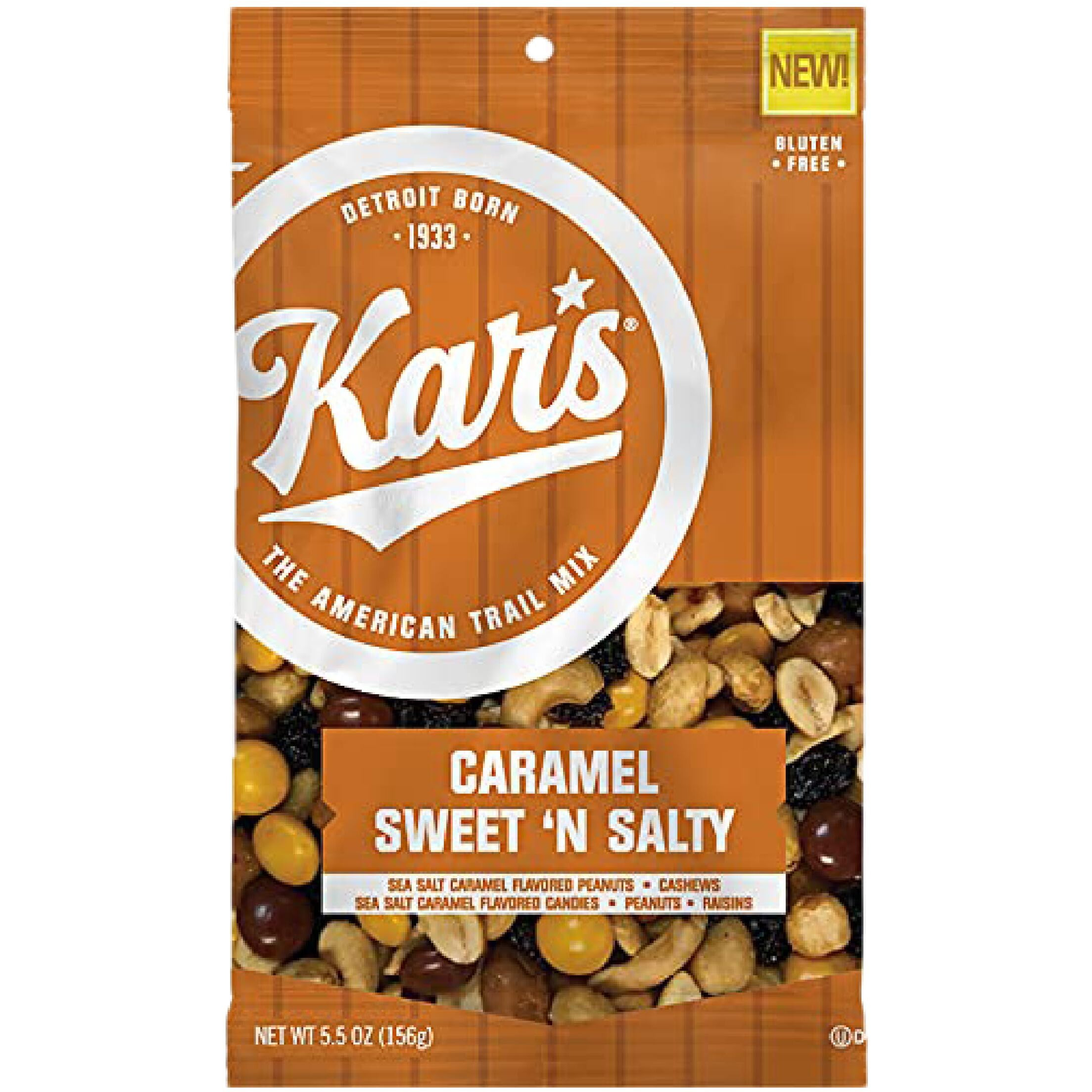 Kars Nuts Caramel Sweet N Salty Trail Mix - 5.5 Oz Snack Packs, Pack Of 12 - Snacks For Adults And Kids
